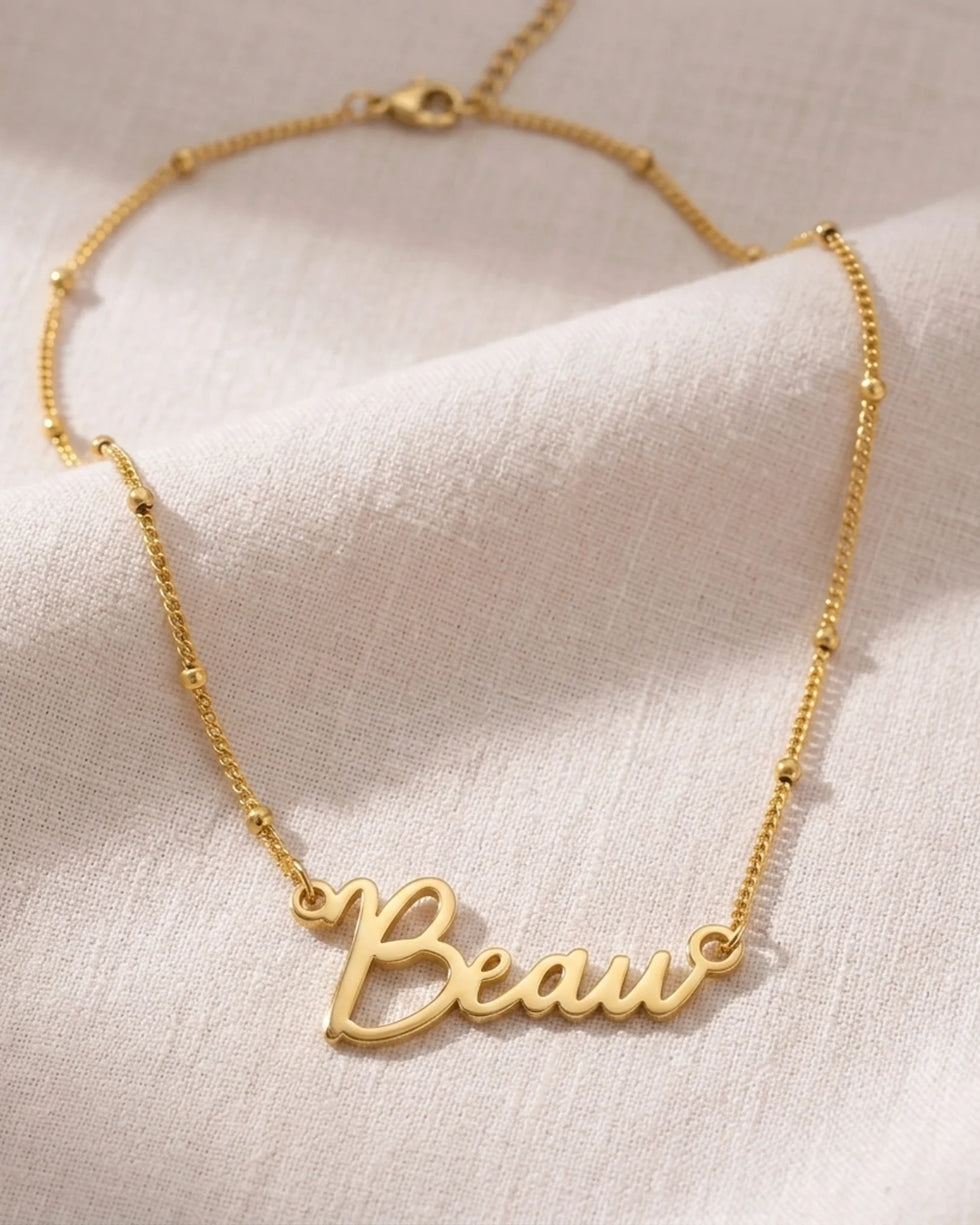 Beau Name Necklace | 18ct Gold, Silver & Vermeil | Ready to Ship