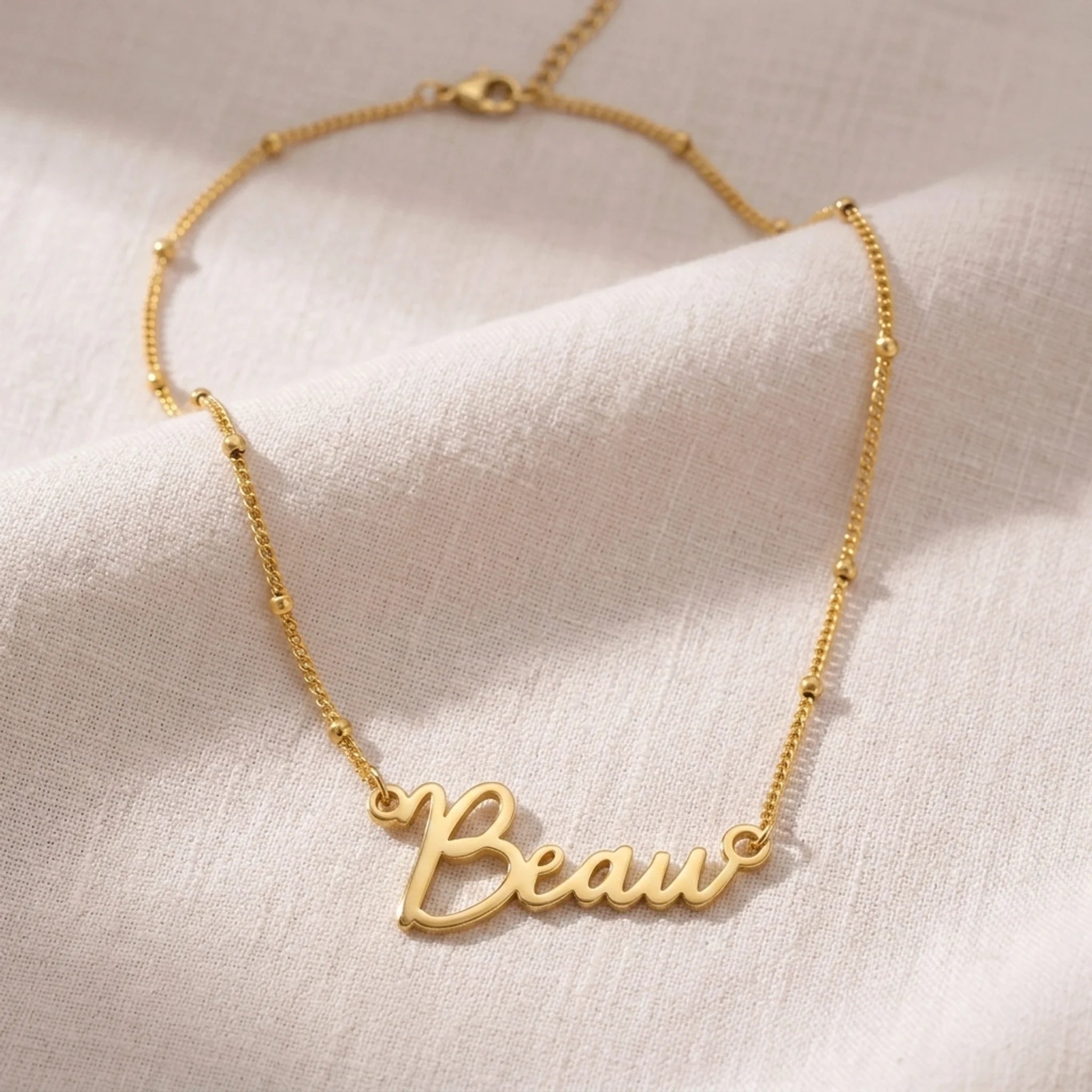 Beau Name Necklace | 18ct Gold, Silver & Vermeil | Ready to Ship