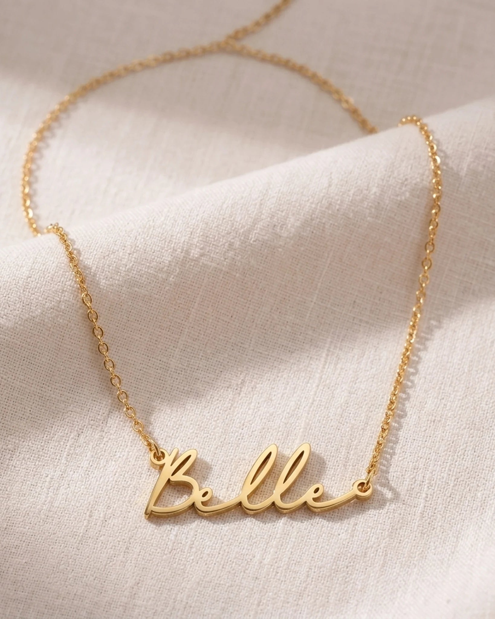 Belle Name Necklace | 18ct Gold, Silver & Vermeil | Ready to Ship