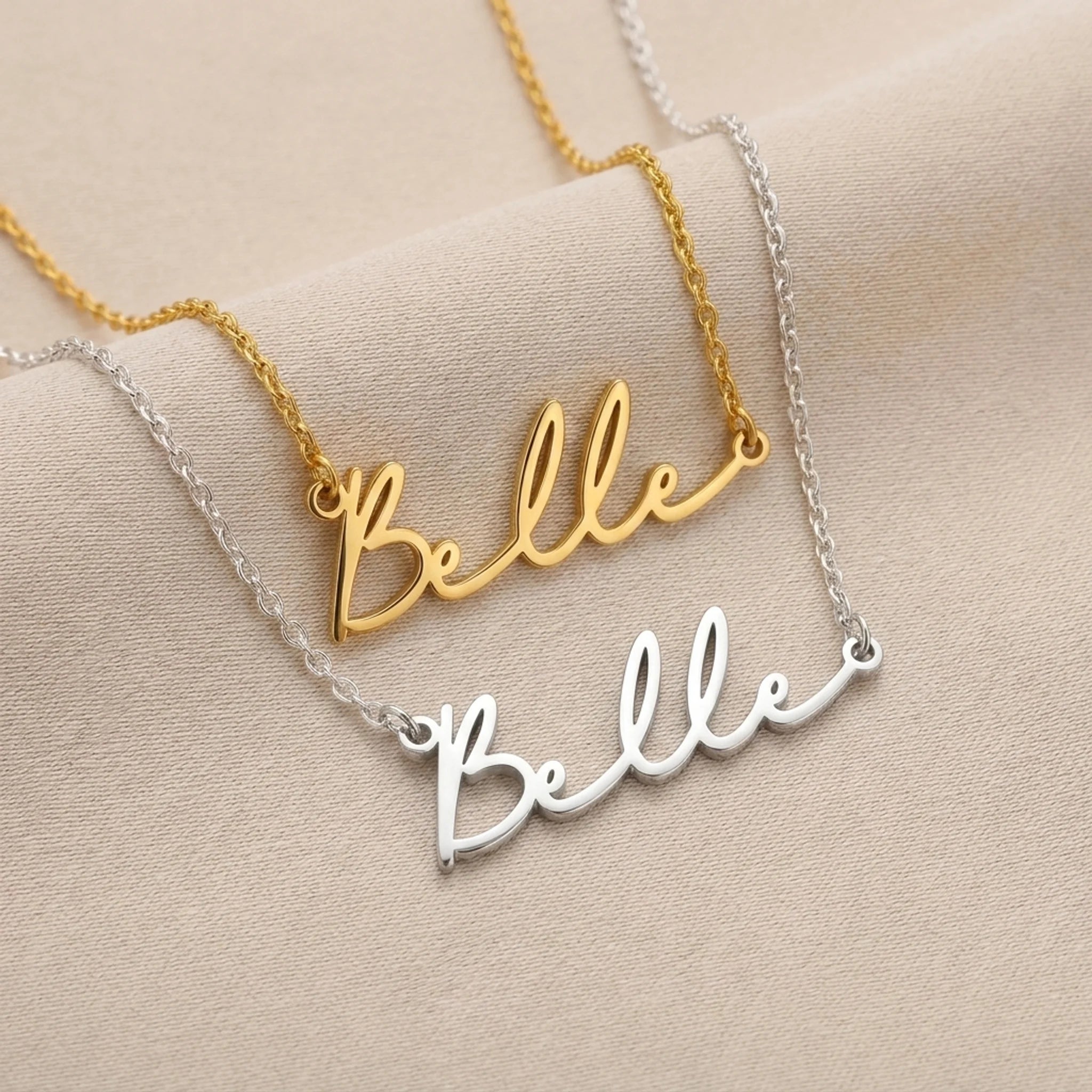 Belle Name Necklace | 18ct Gold, Silver & Vermeil | Ready to Ship