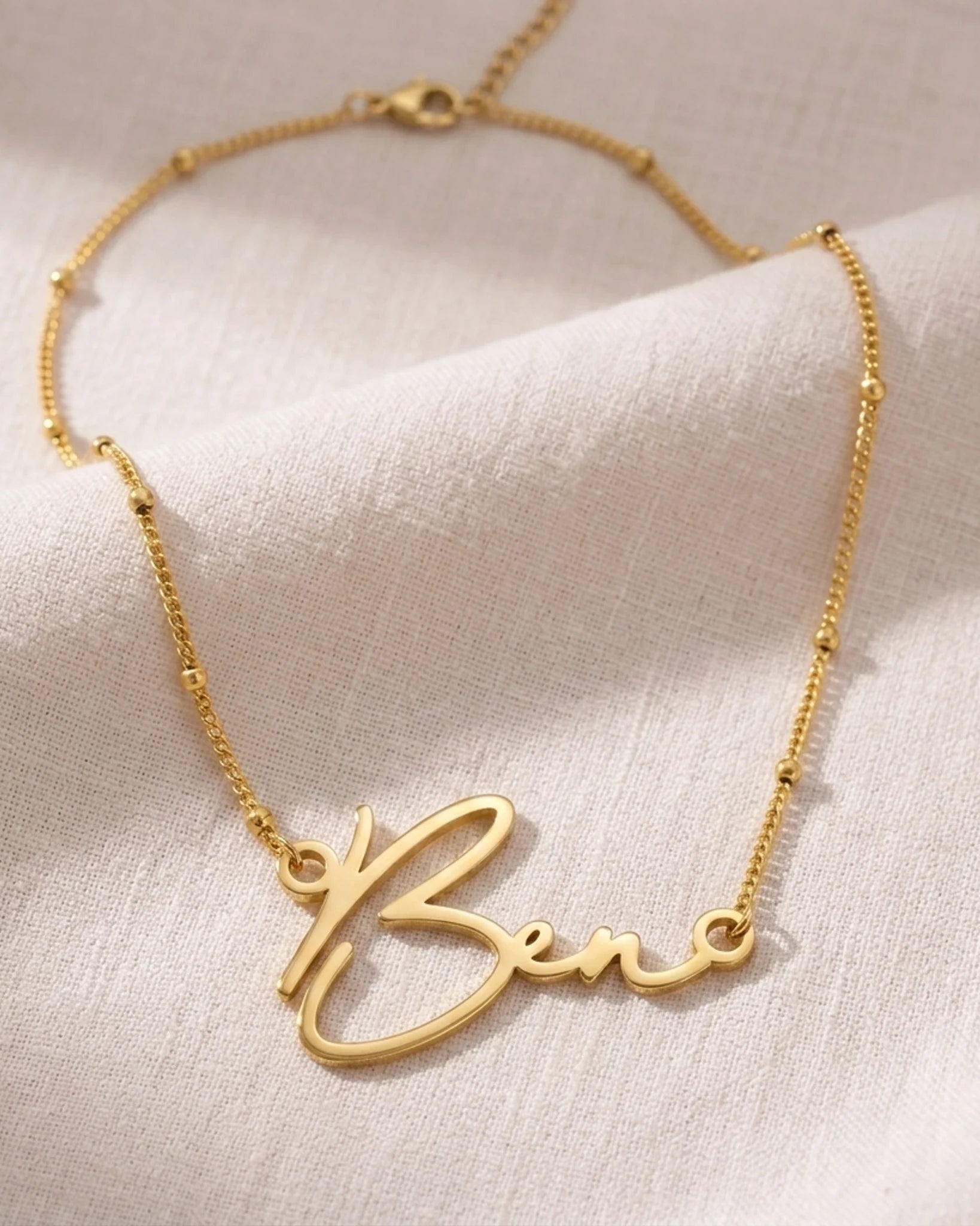 Ben Name Necklace | 18ct Gold, Silver & Vermeil | Ready to Ship