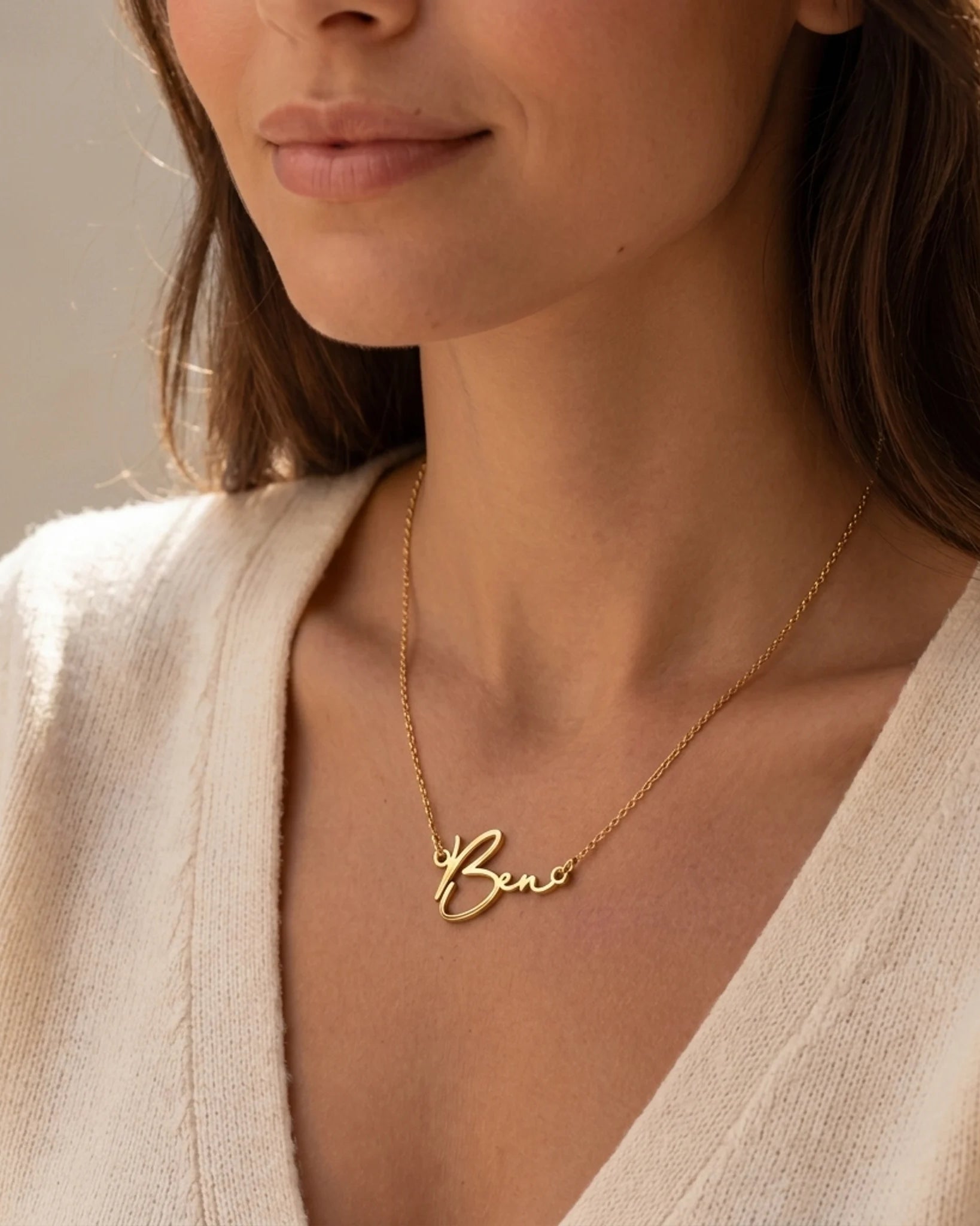Ben Name Necklace | 18ct Gold, Silver & Vermeil | Ready to Ship