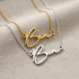 Ben Name Necklace | 18ct Gold, Silver & Vermeil | Ready to Ship