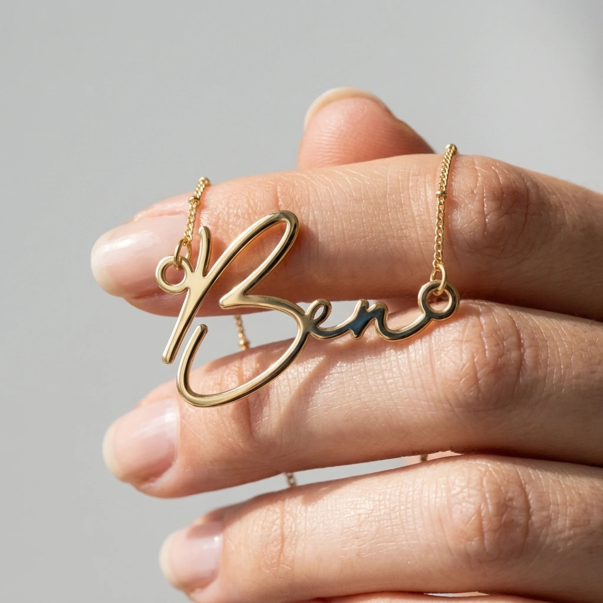Ben Name Necklace | 18ct Gold, Silver & Vermeil | Ready to Ship