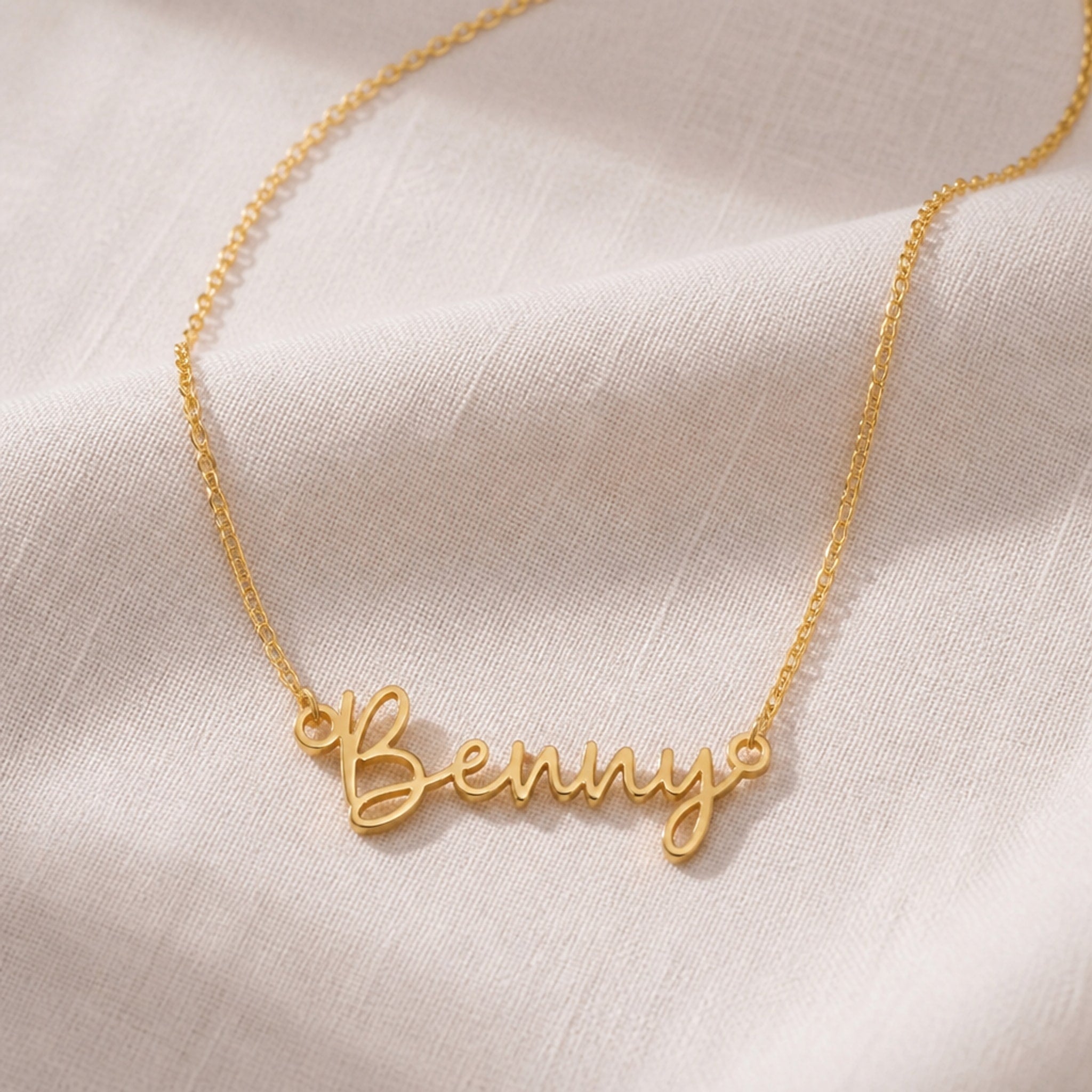 Benny Name Necklace | 18ct Gold, Silver & Vermeil | Ready to Ship