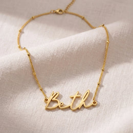Beth Name Necklace | 18ct Gold, Silver & Vermeil | Ready to Ship