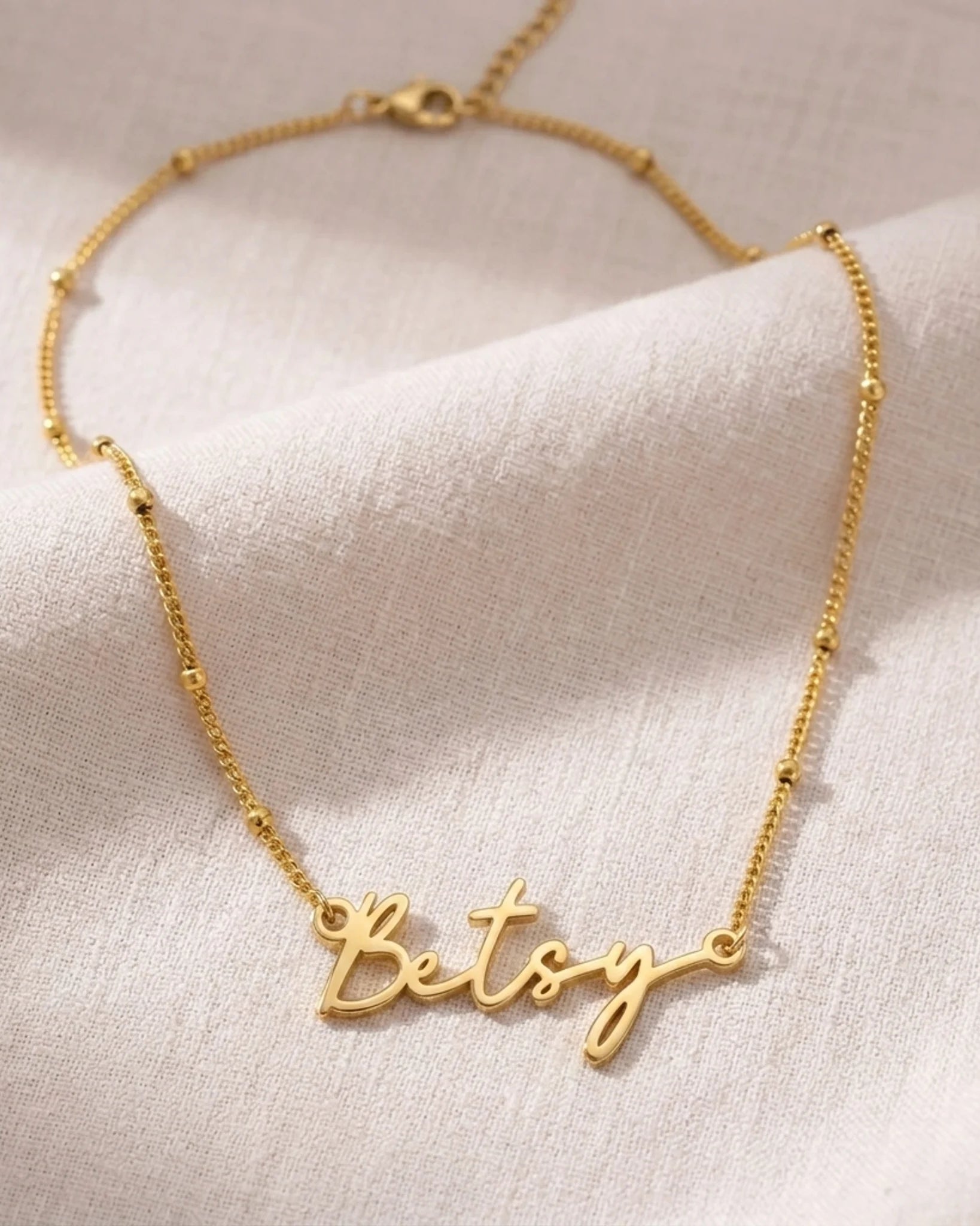 Betsy Name Necklace | 18ct Gold, Silver & Vermeil | Ready to Ship