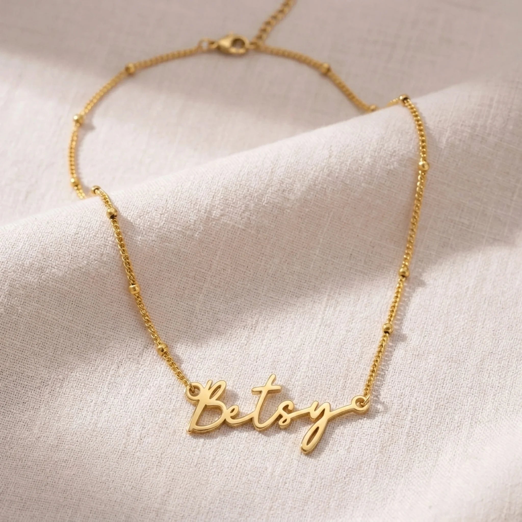 Betsy Name Necklace | 18ct Gold, Silver & Vermeil | Ready to Ship