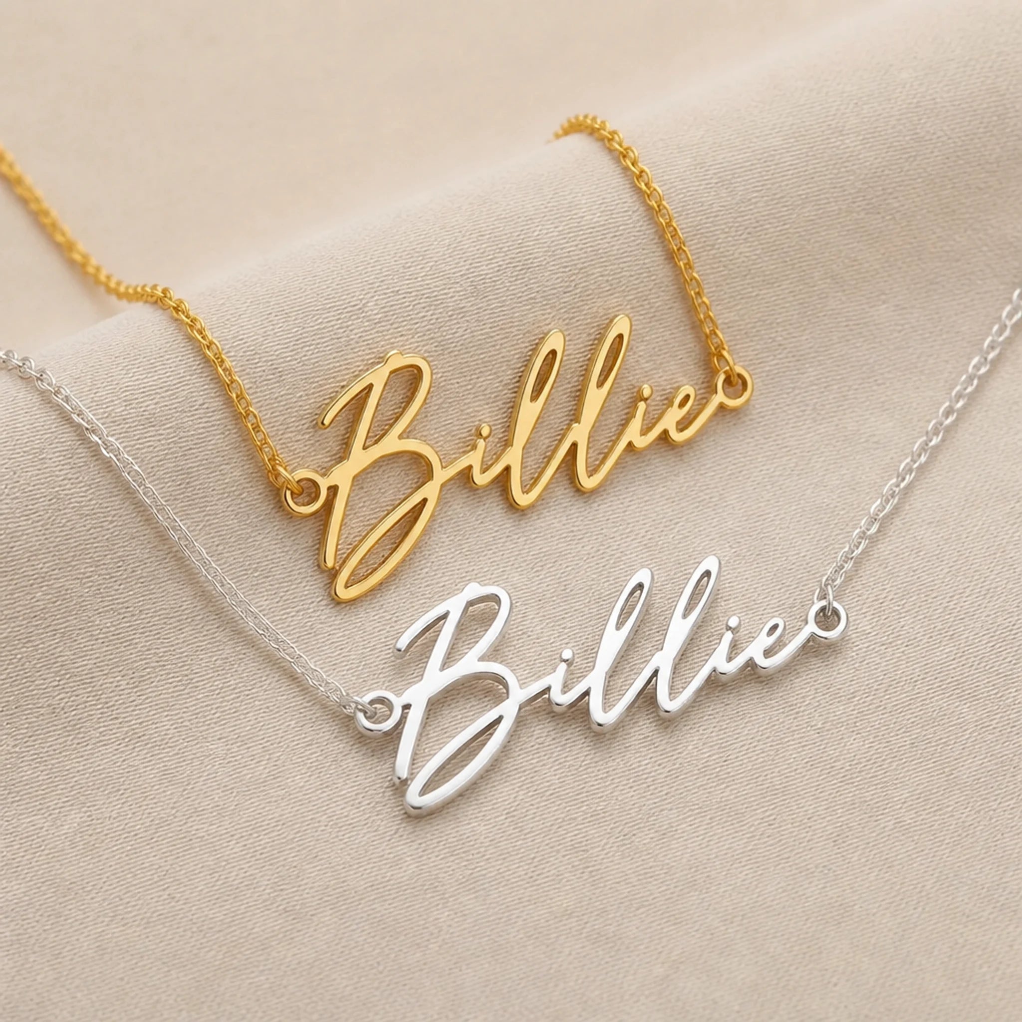 Billie Name Necklace | 18ct Gold, Silver & Vermeil | Ready to Ship