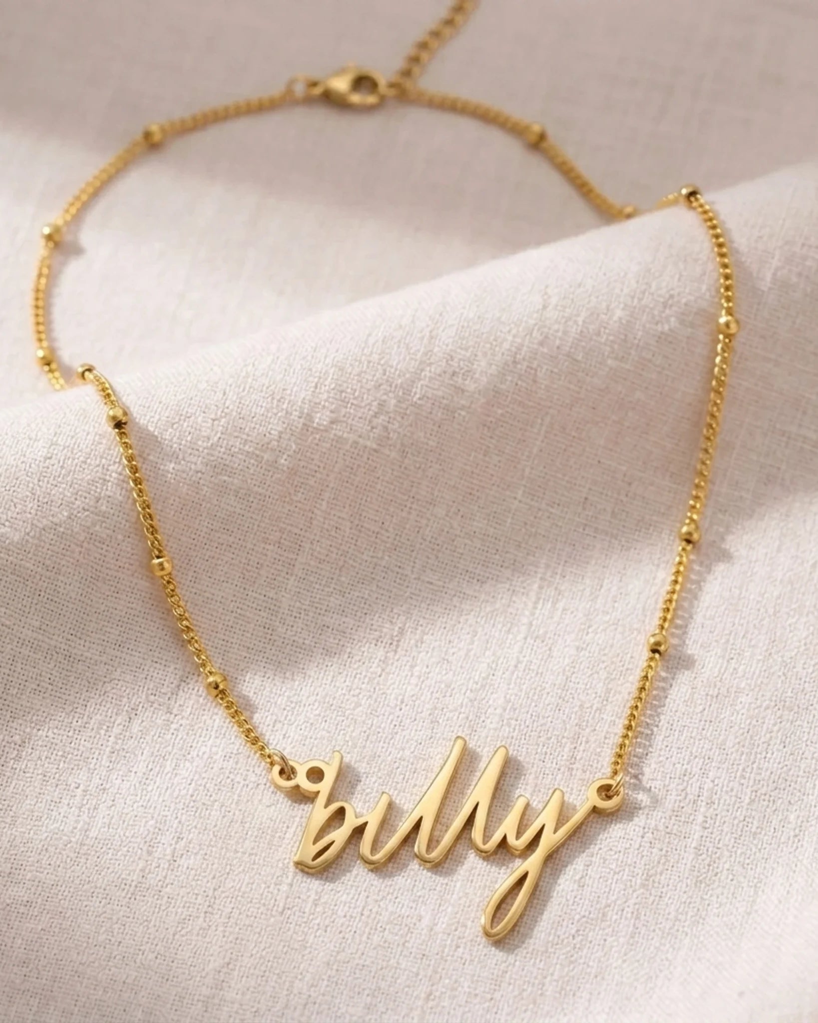 Billy Name Necklace | 18ct Gold, Silver & Vermeil | Ready to Ship