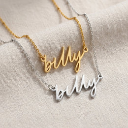 Billy Name Necklace | 18ct Gold, Silver & Vermeil | Ready to Ship
