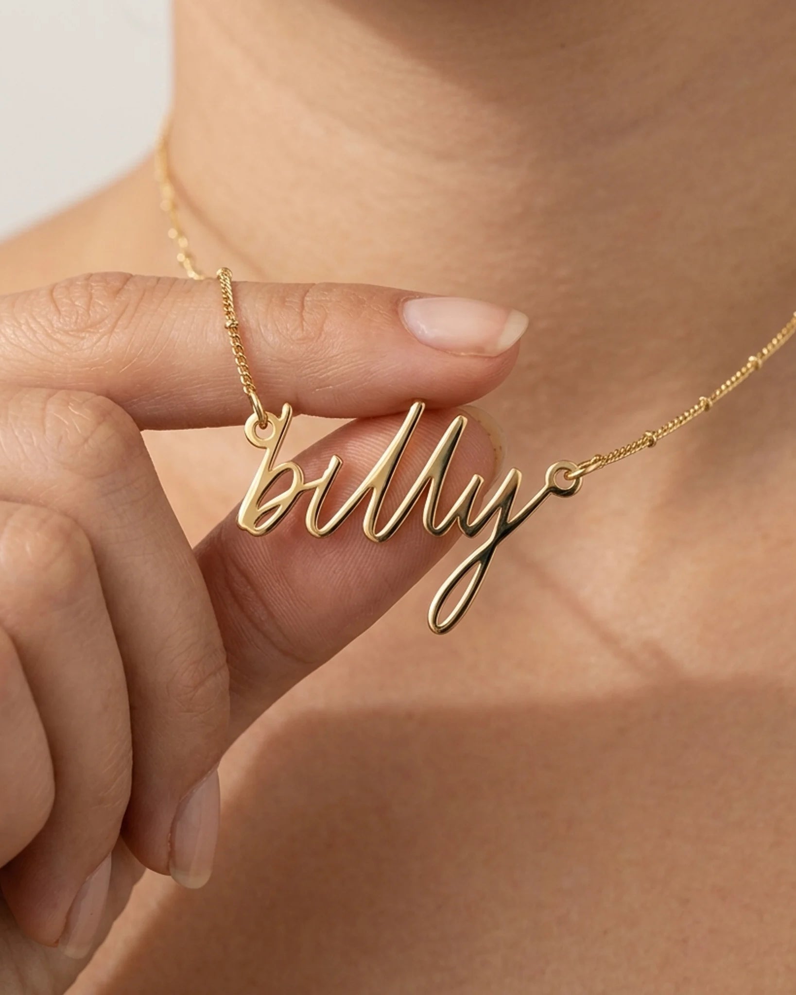 Billy Name Necklace | 18ct Gold, Silver & Vermeil | Ready to Ship