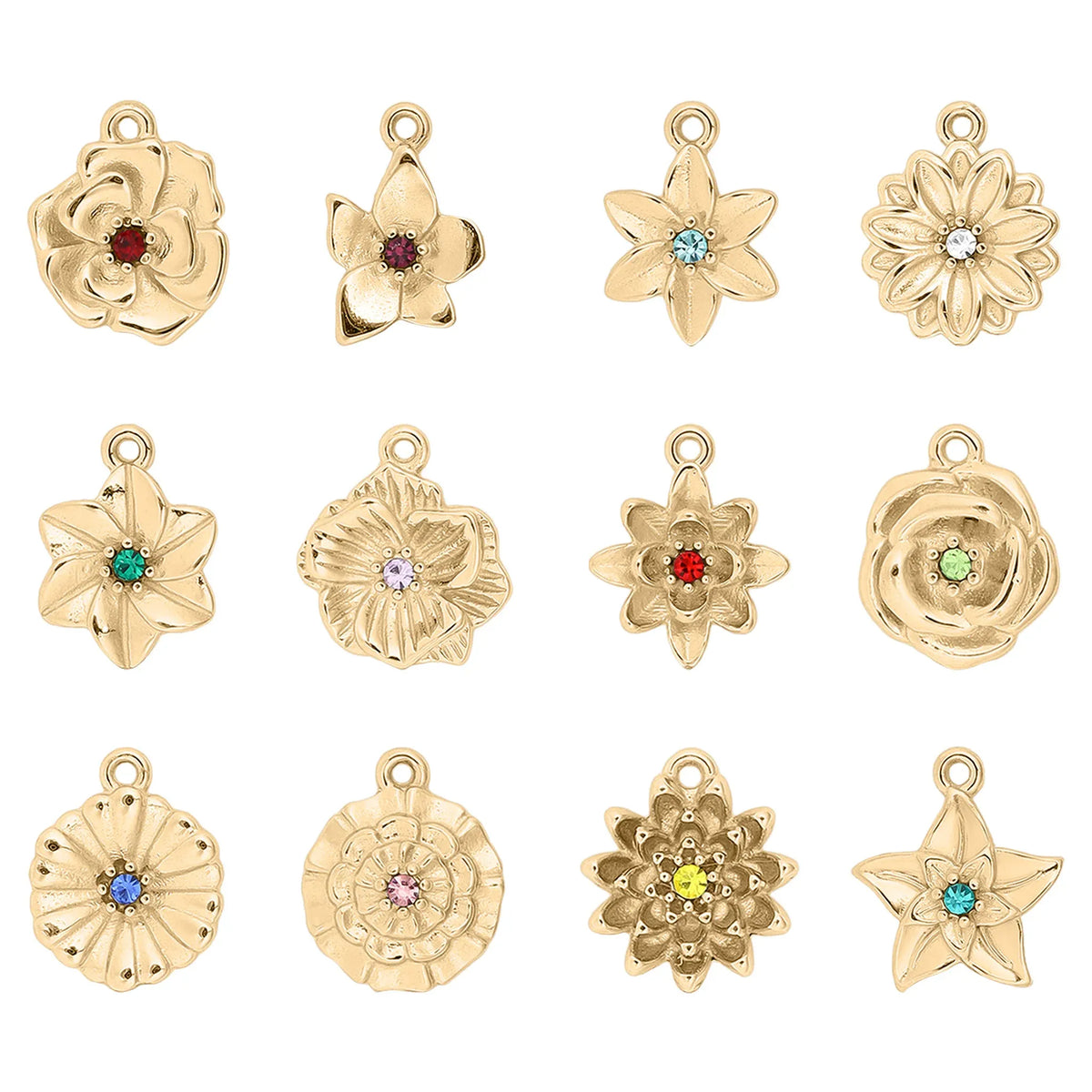Birth Flower Necklace in 18ct Gold & Sterling Silver. Choose from 12 Birth Flowers in 3 Styles