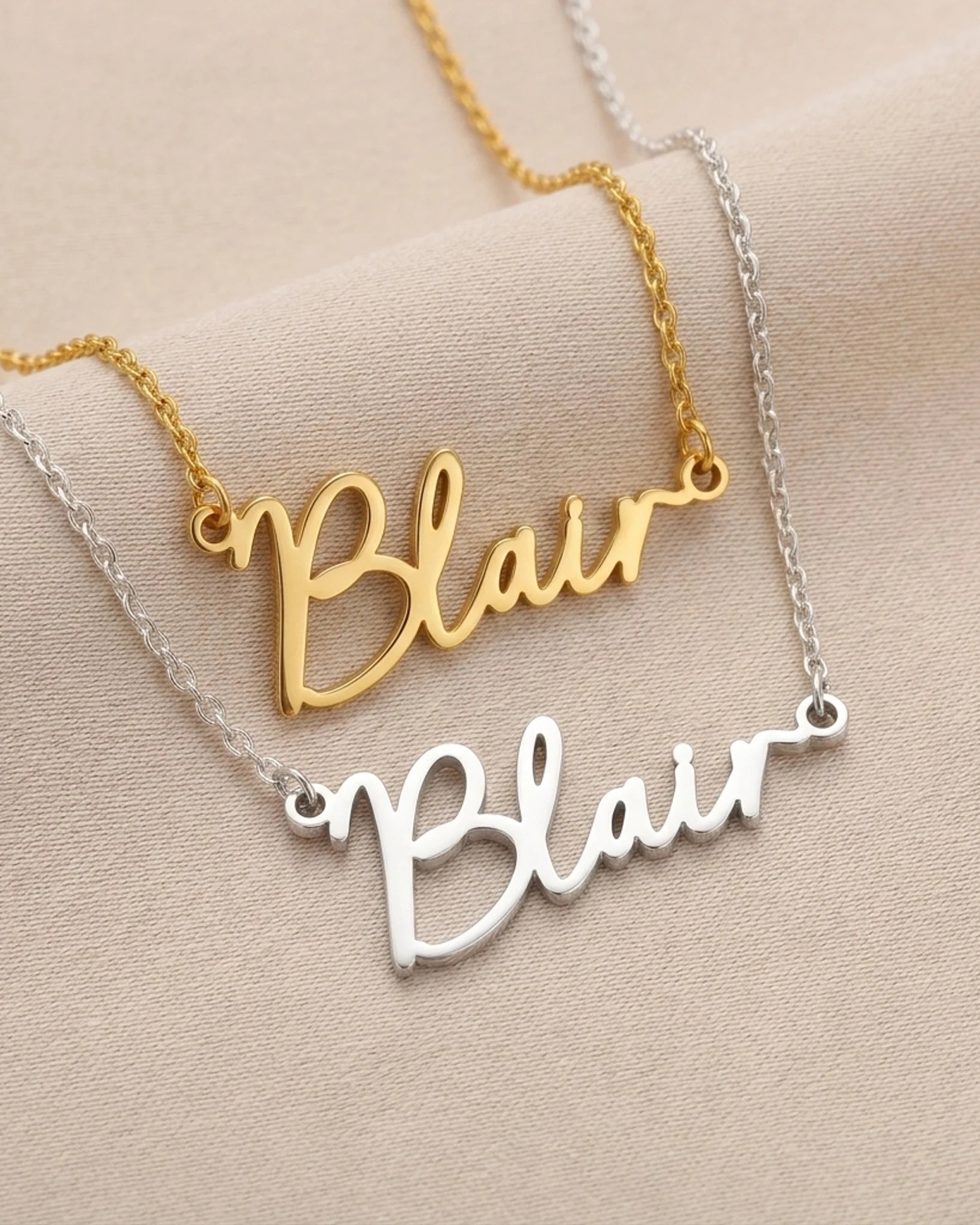 Blair Name Necklace | 18ct Gold, Silver & Vermeil | Ready to Ship