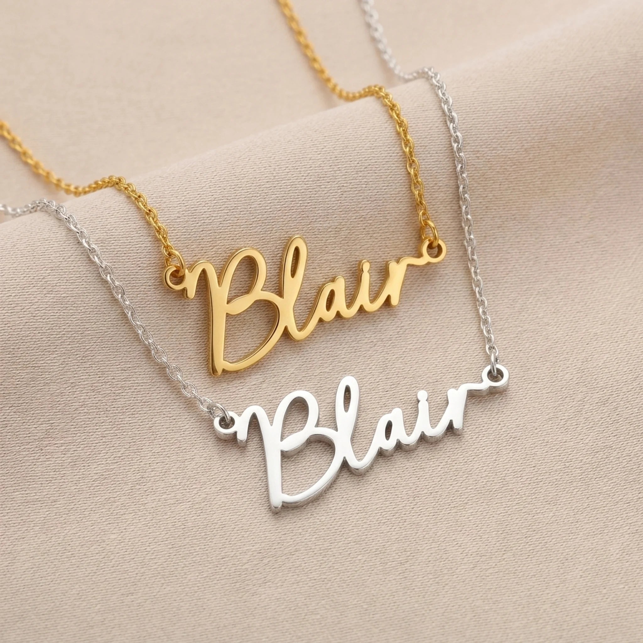 Blair Name Necklace | 18ct Gold, Silver & Vermeil | Ready to Ship