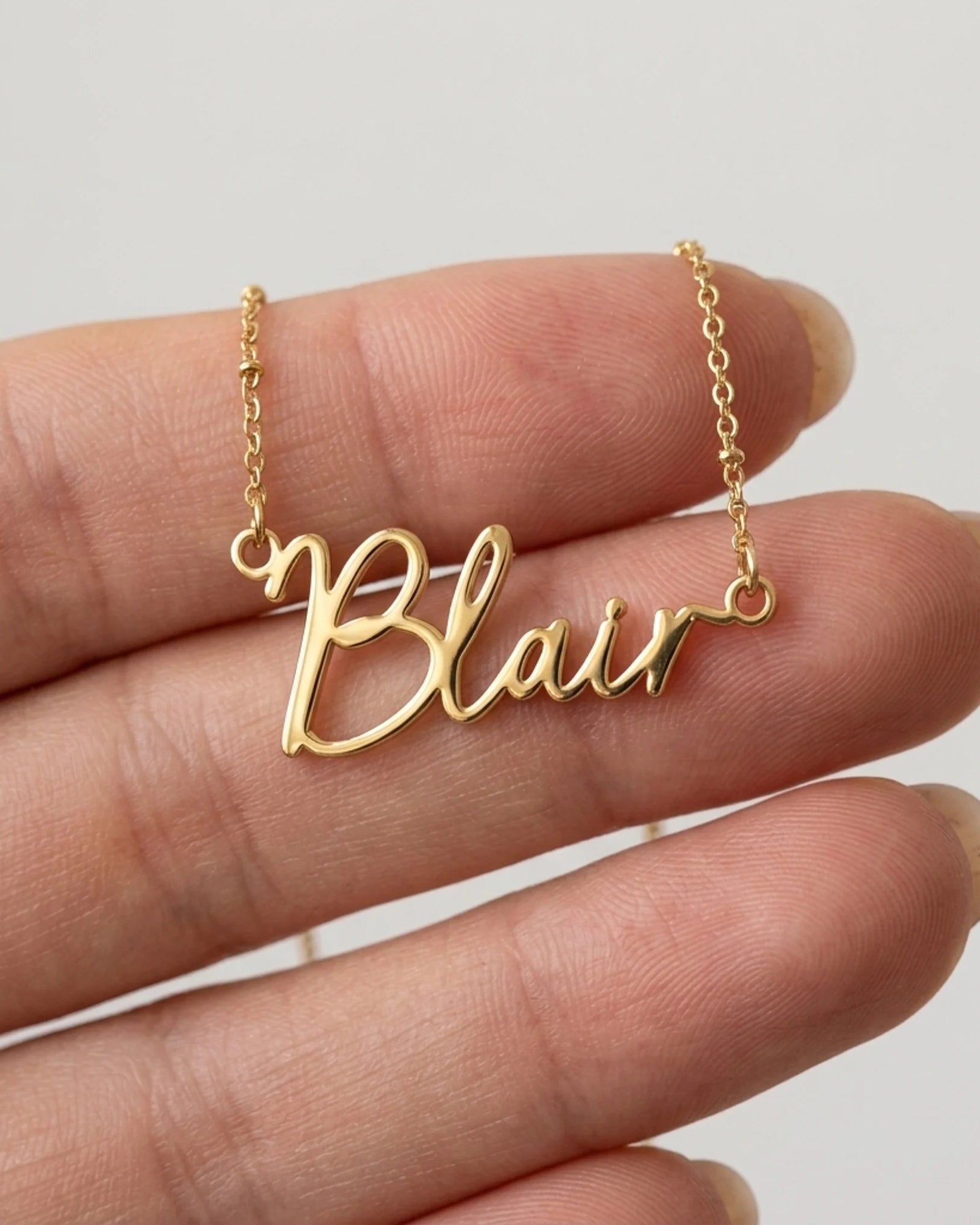 Blair Name Necklace | 18ct Gold, Silver & Vermeil | Ready to Ship
