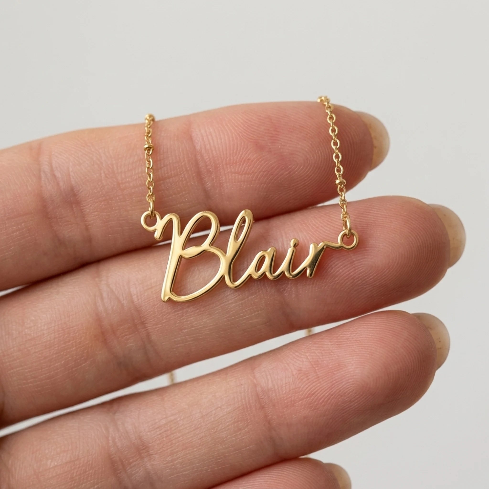 Blair Name Necklace | 18ct Gold, Silver & Vermeil | Ready to Ship