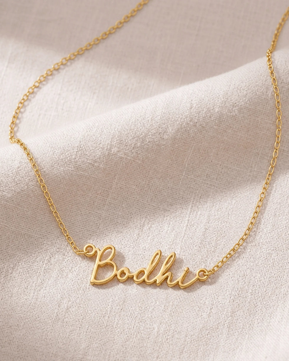Bodhi Name Necklace | 18ct Gold, Silver & Vermeil | Ready to Ship