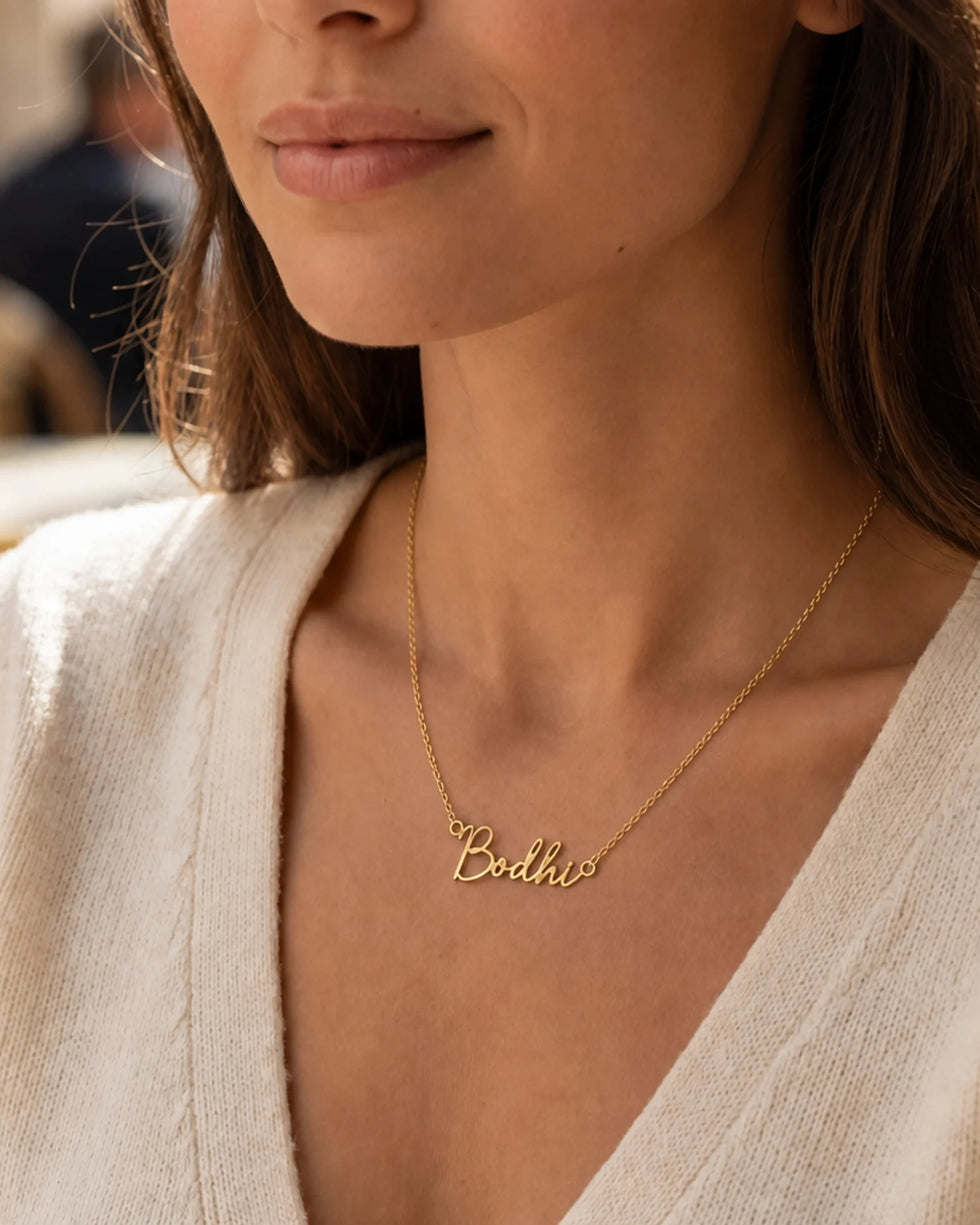 Bodhi Name Necklace | 18ct Gold, Silver & Vermeil | Ready to Ship