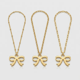 Bow Charm Necklace & Bracelet