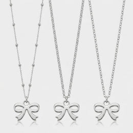 Bow Charm Necklace & Bracelet