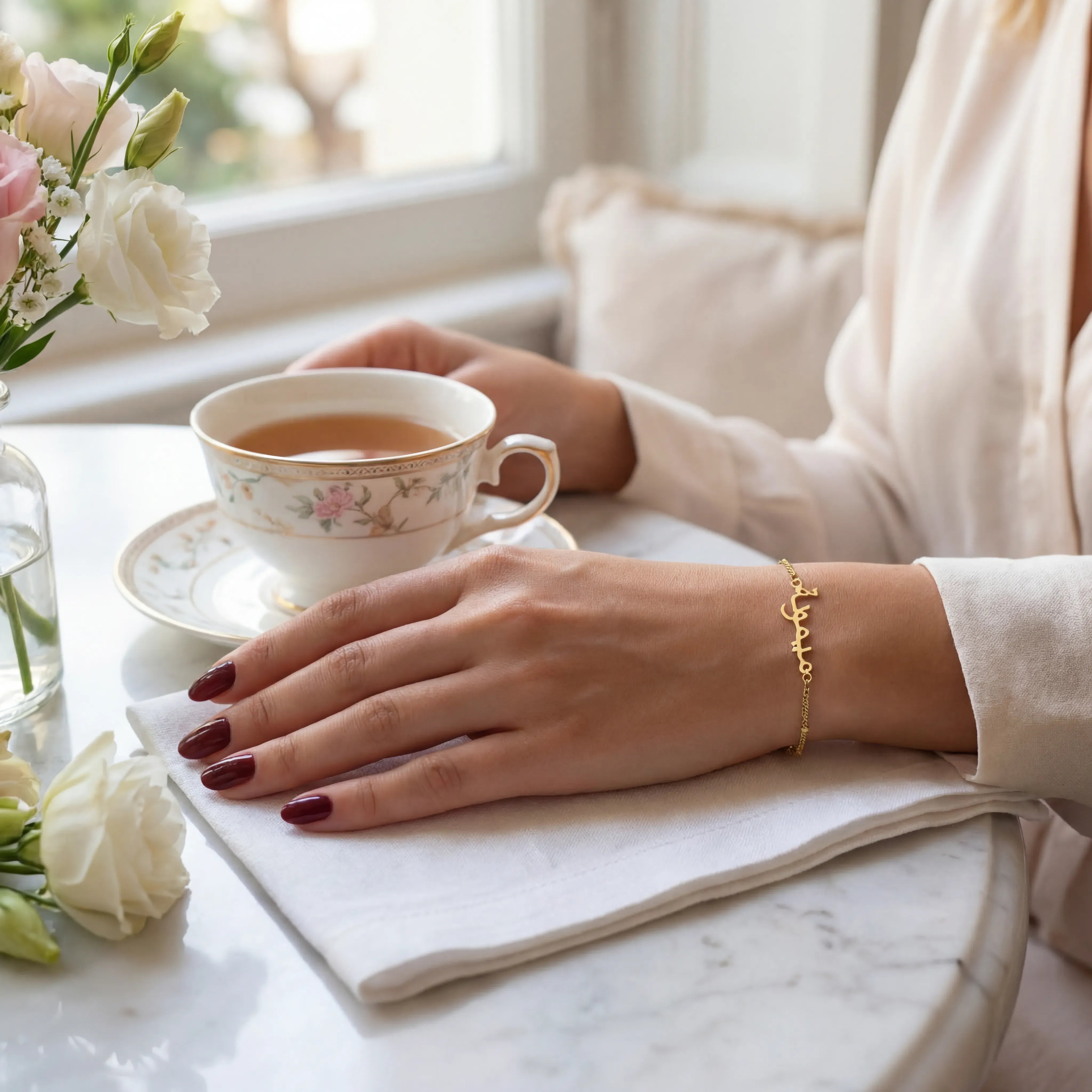 Bracelet Personalised Arabic Name Bracelet HBD Personalised Arabic Name Bracelet