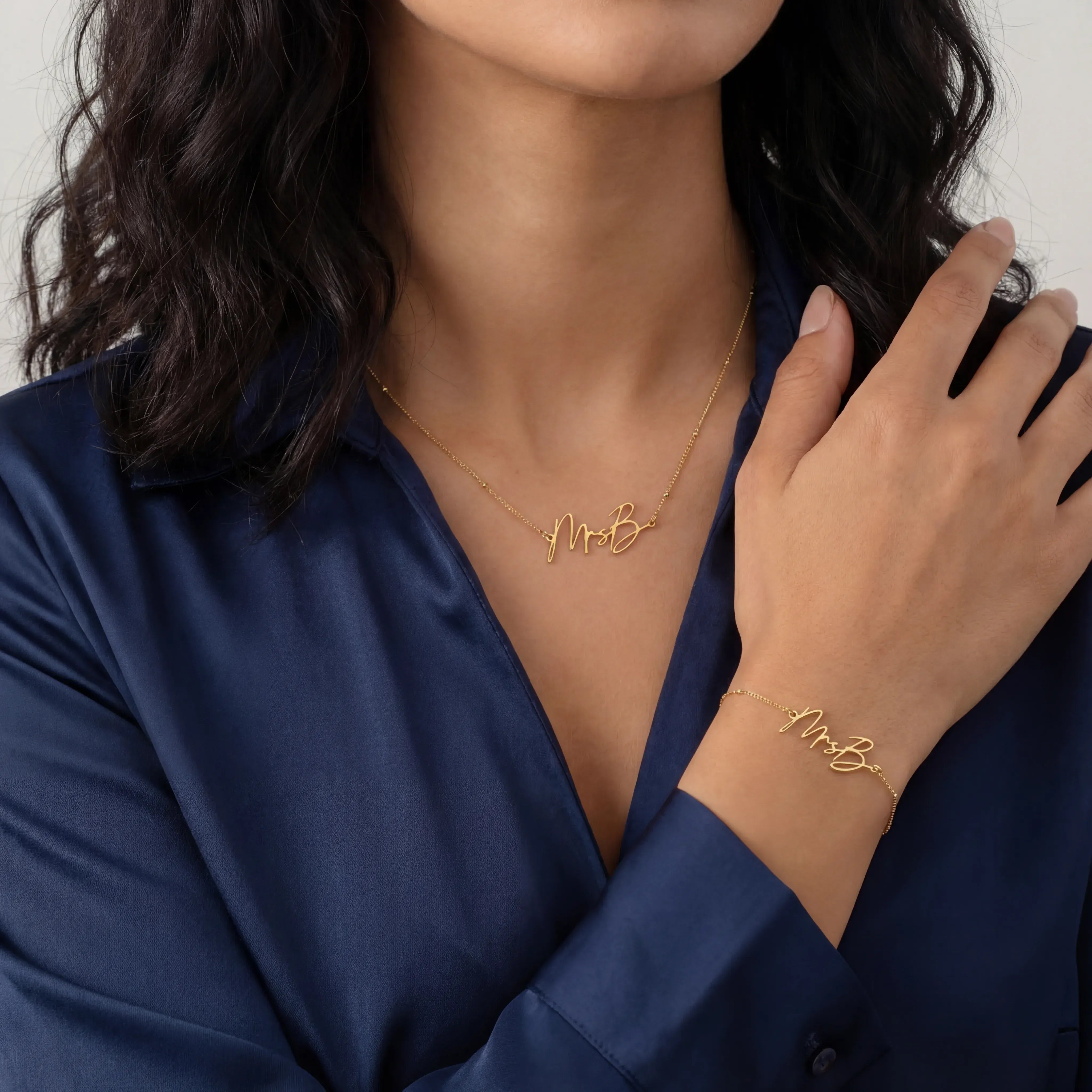 Bracelet Personalised Mrs Bracelet HBD Custom Mrs Name Bracelet – Gold or Silver Personalised Bridal Jewellery