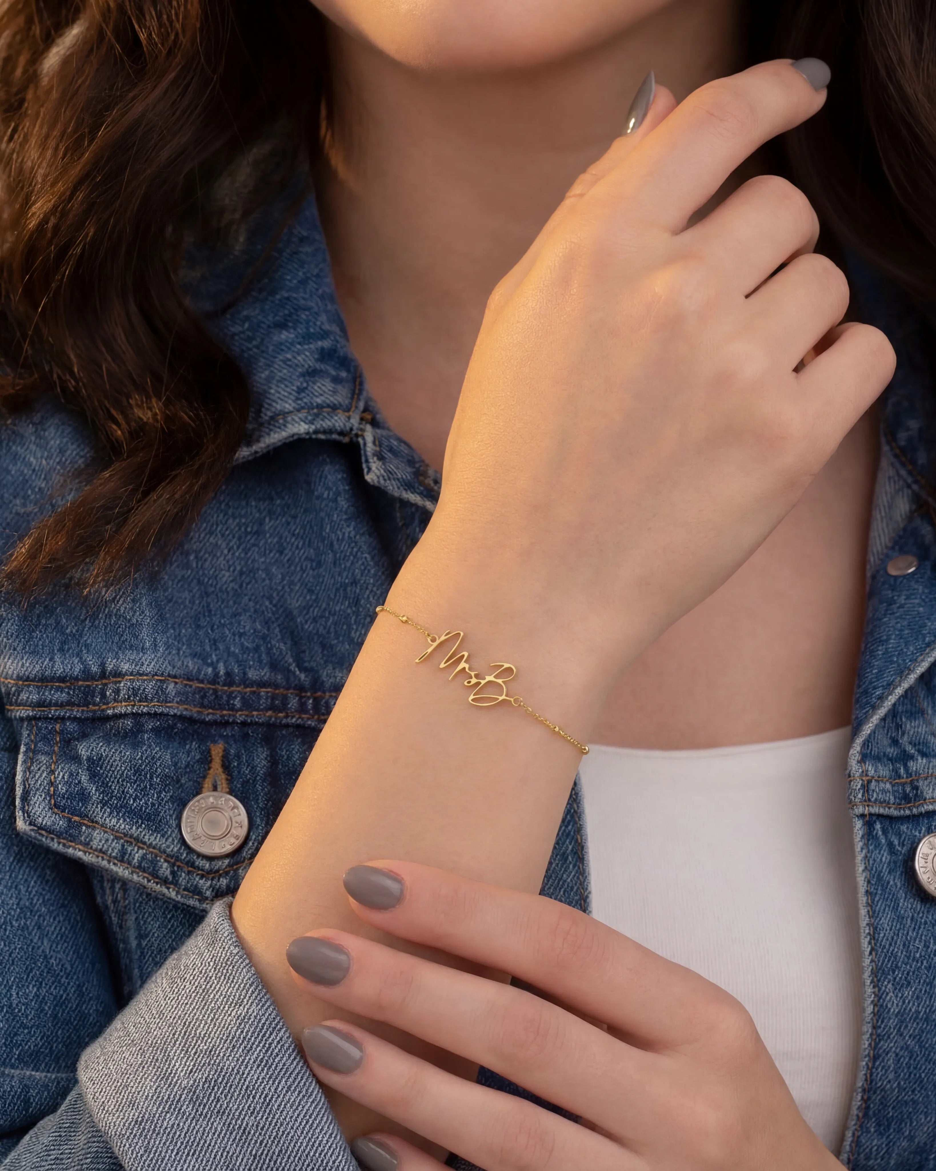 Bracelet Personalised Mrs Bracelet HBD Custom Mrs Name Bracelet – Gold or Silver Personalised Bridal Jewellery