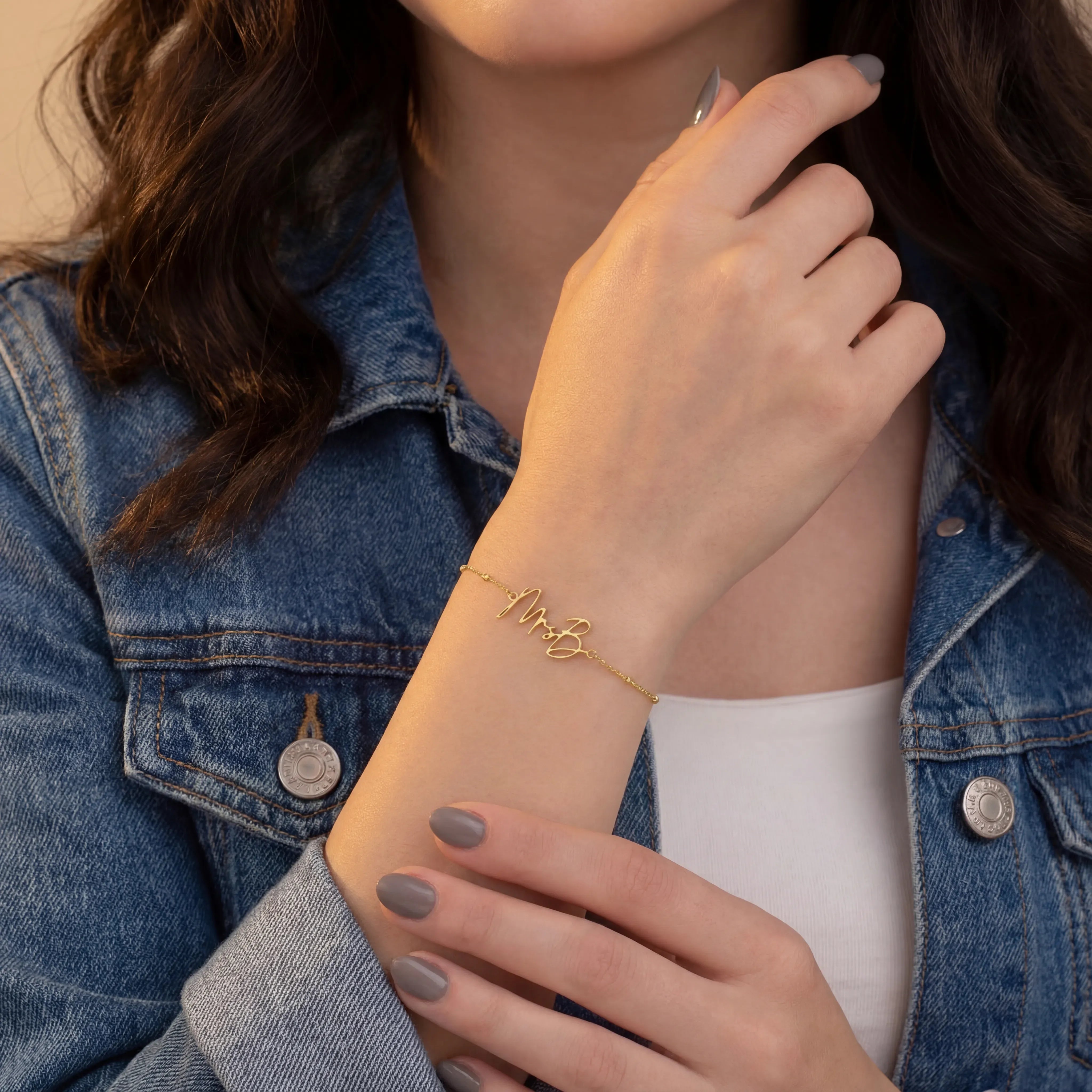 Bracelet Personalised Mrs Bracelet HBD Custom Mrs Name Bracelet – Gold or Silver Personalised Bridal Jewellery