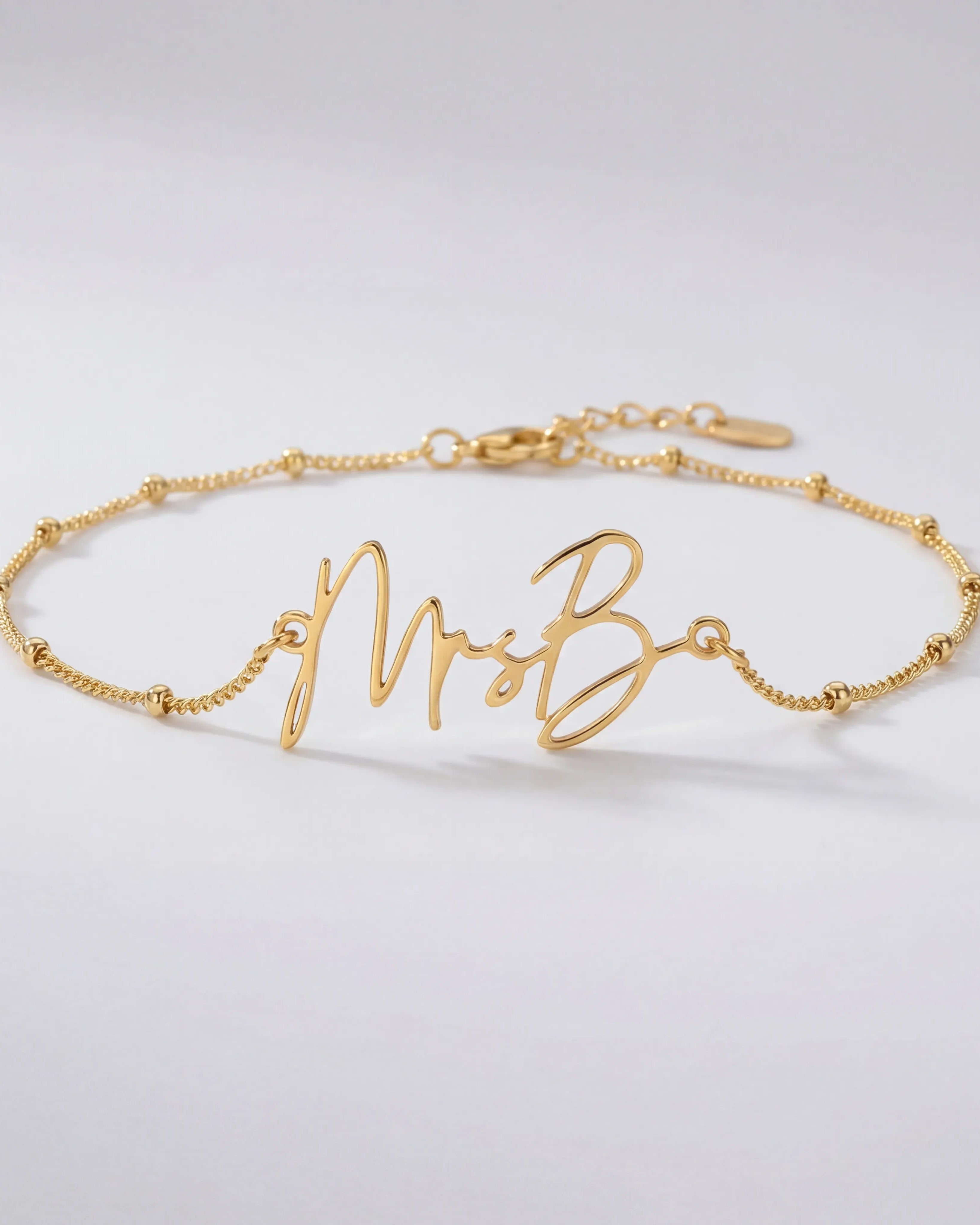 Bracelet Personalised Mrs Bracelet HBD Custom Mrs Name Bracelet – Gold or Silver Personalised Bridal Jewellery
