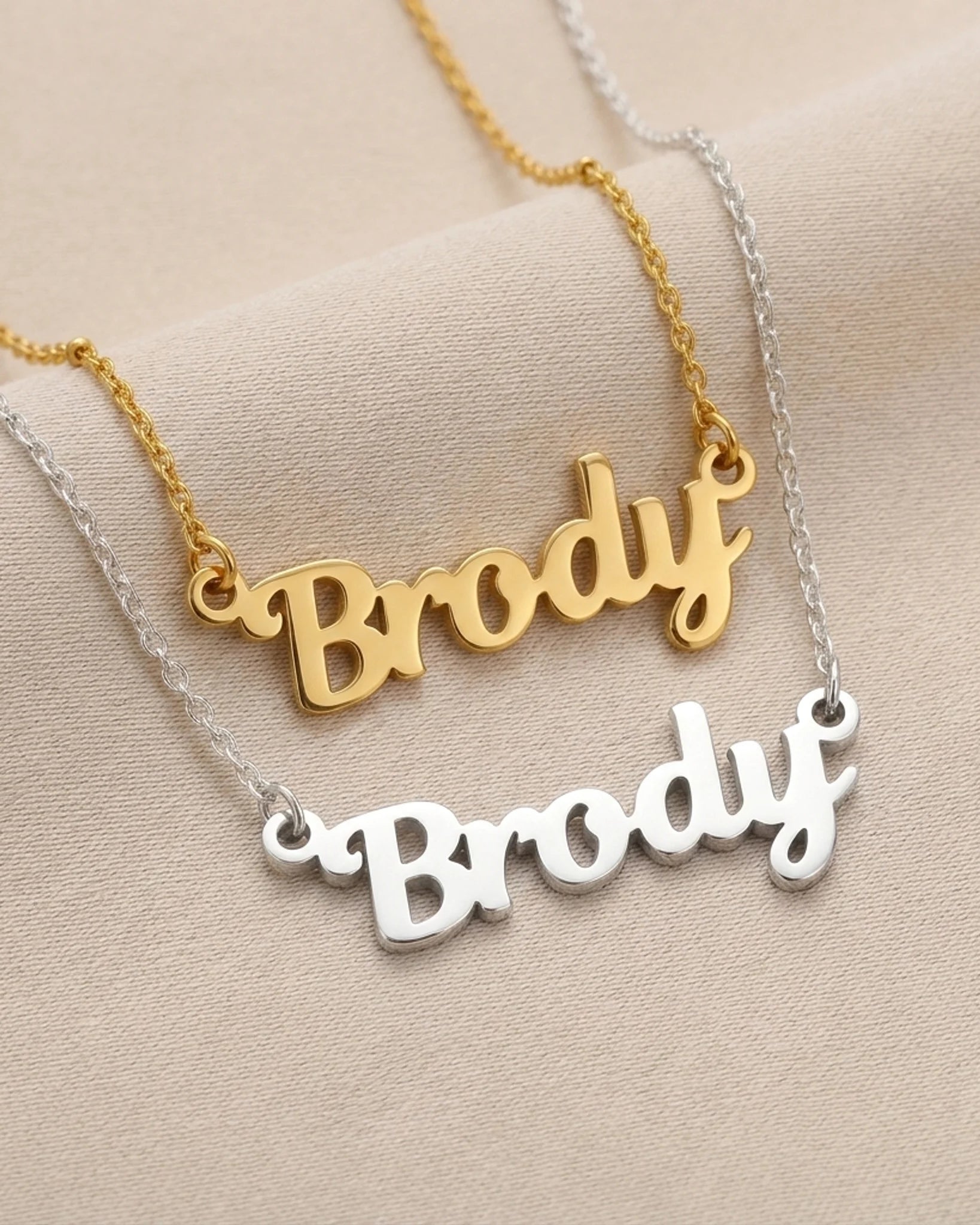 Brody Name Necklace | 18ct Gold, Silver & Vermeil | Ready to Ship