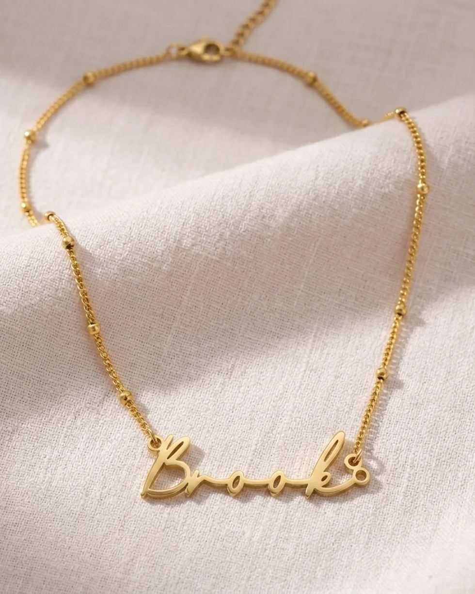 Brooke Name Necklace | 18ct Gold, Silver & Vermeil | Ready to Ship