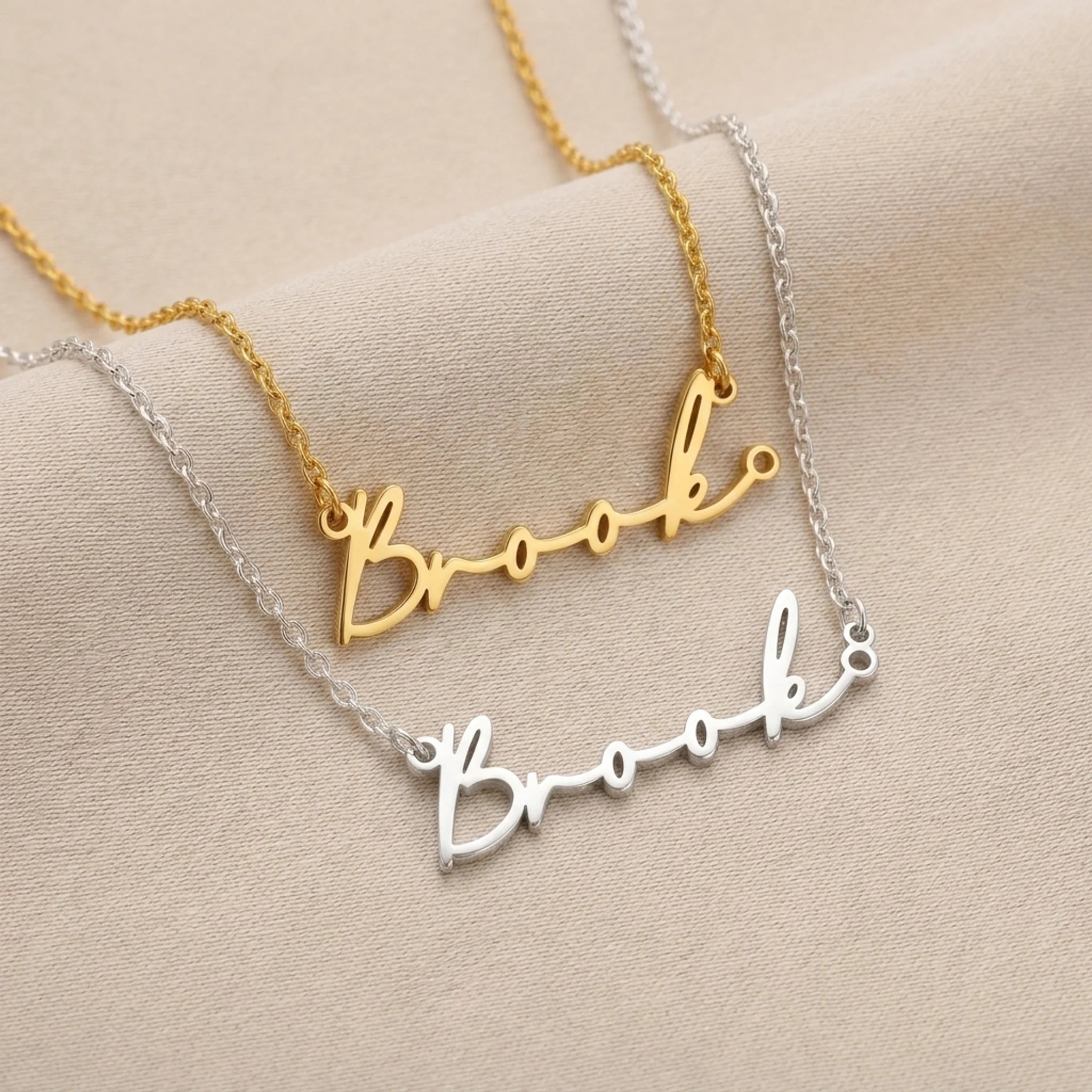 Brooke Name Necklace | 18ct Gold, Silver & Vermeil | Ready to Ship