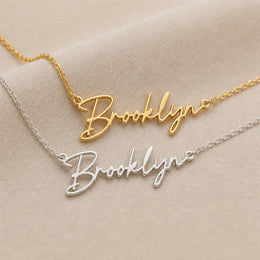 Brooklyn Name Necklace | 18ct Gold, Silver & Vermeil | Ready to Ship