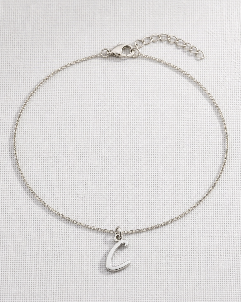 C Bracelet | Initial & Letter C Charm, Gold & Silver