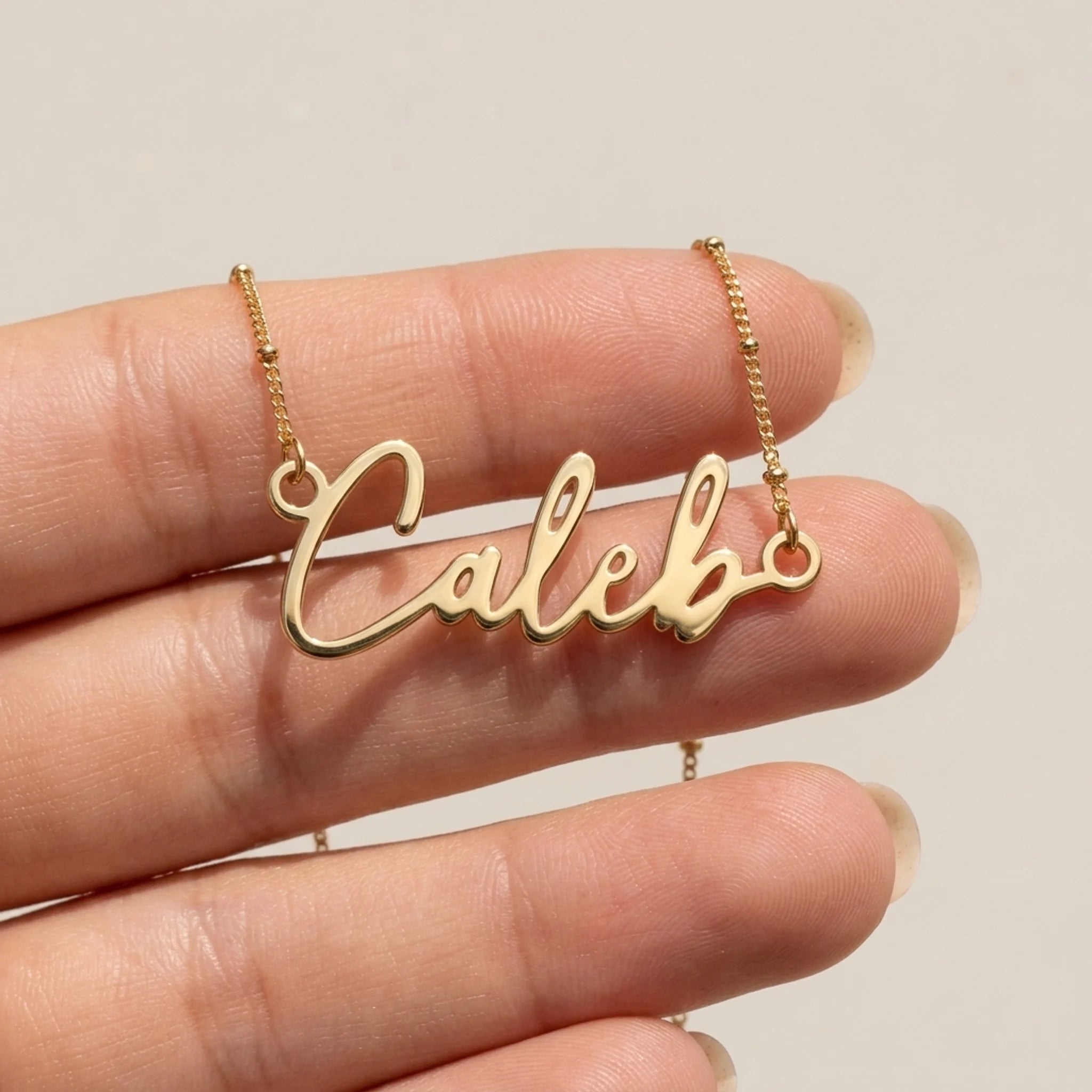 Caleb Name Necklace | 18ct Gold, Silver & Vermeil | Ready to Ship