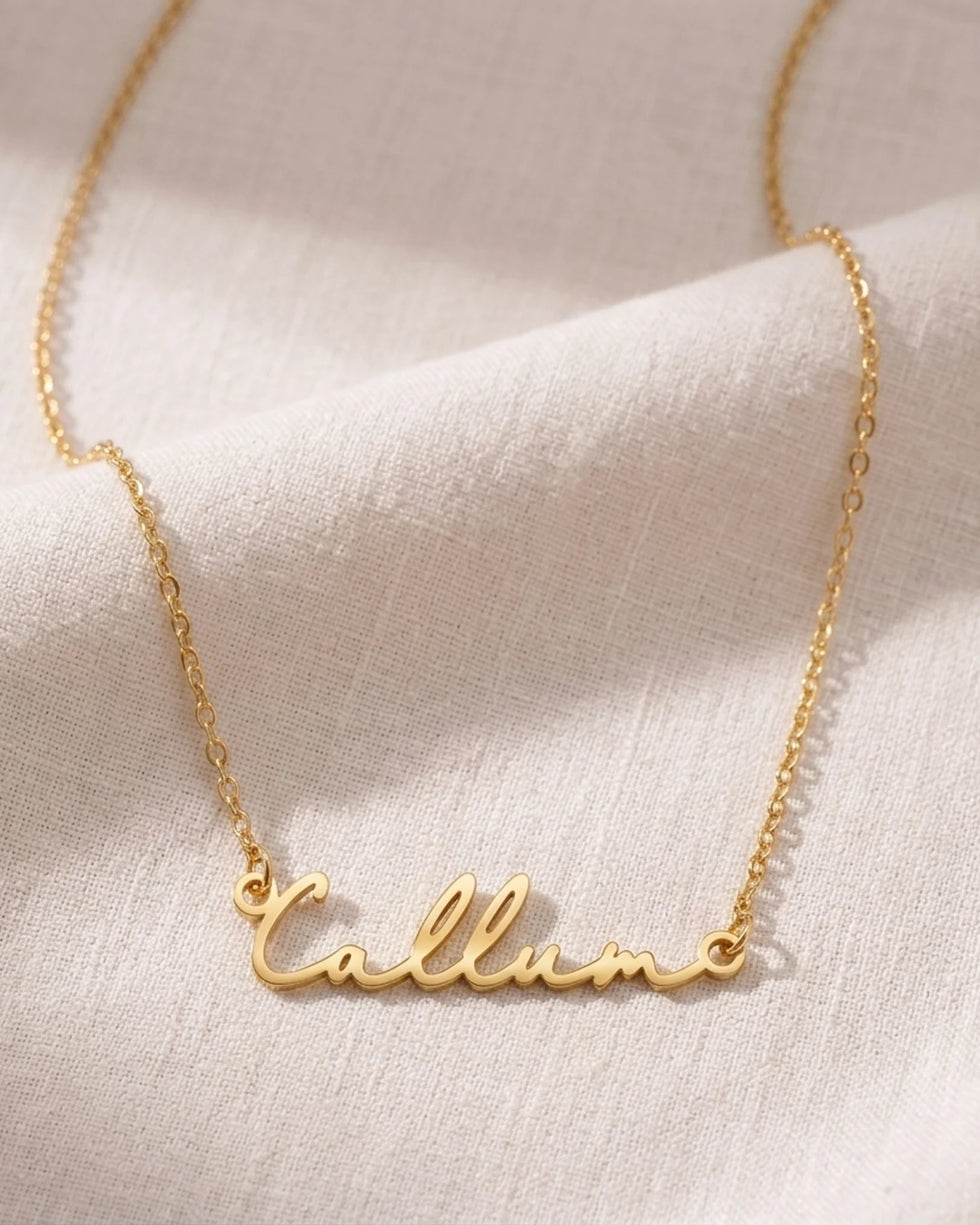 Callum Name Necklace | 18ct Gold, Silver & Vermeil | Ready to Ship