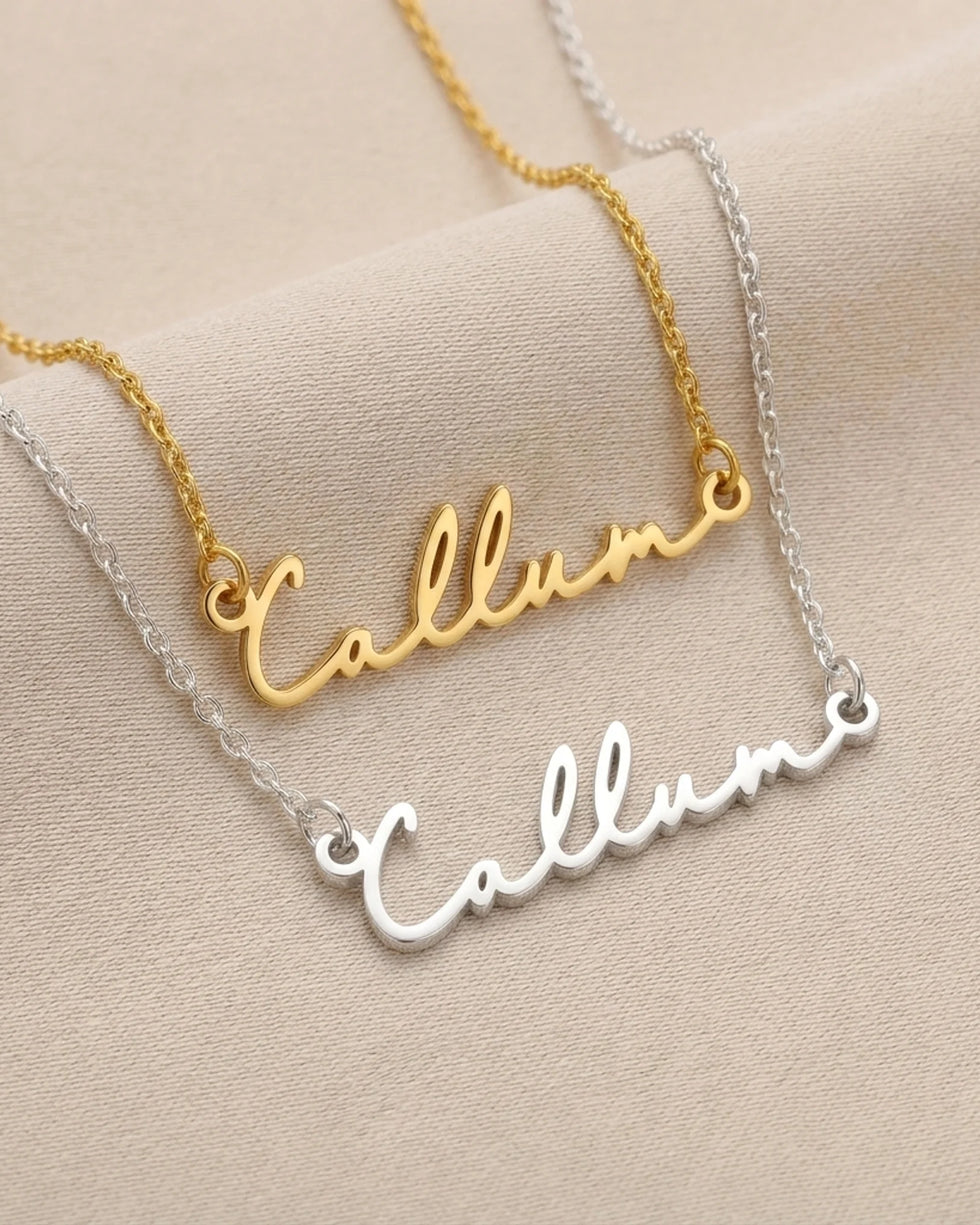 Callum Name Necklace | 18ct Gold, Silver & Vermeil | Ready to Ship