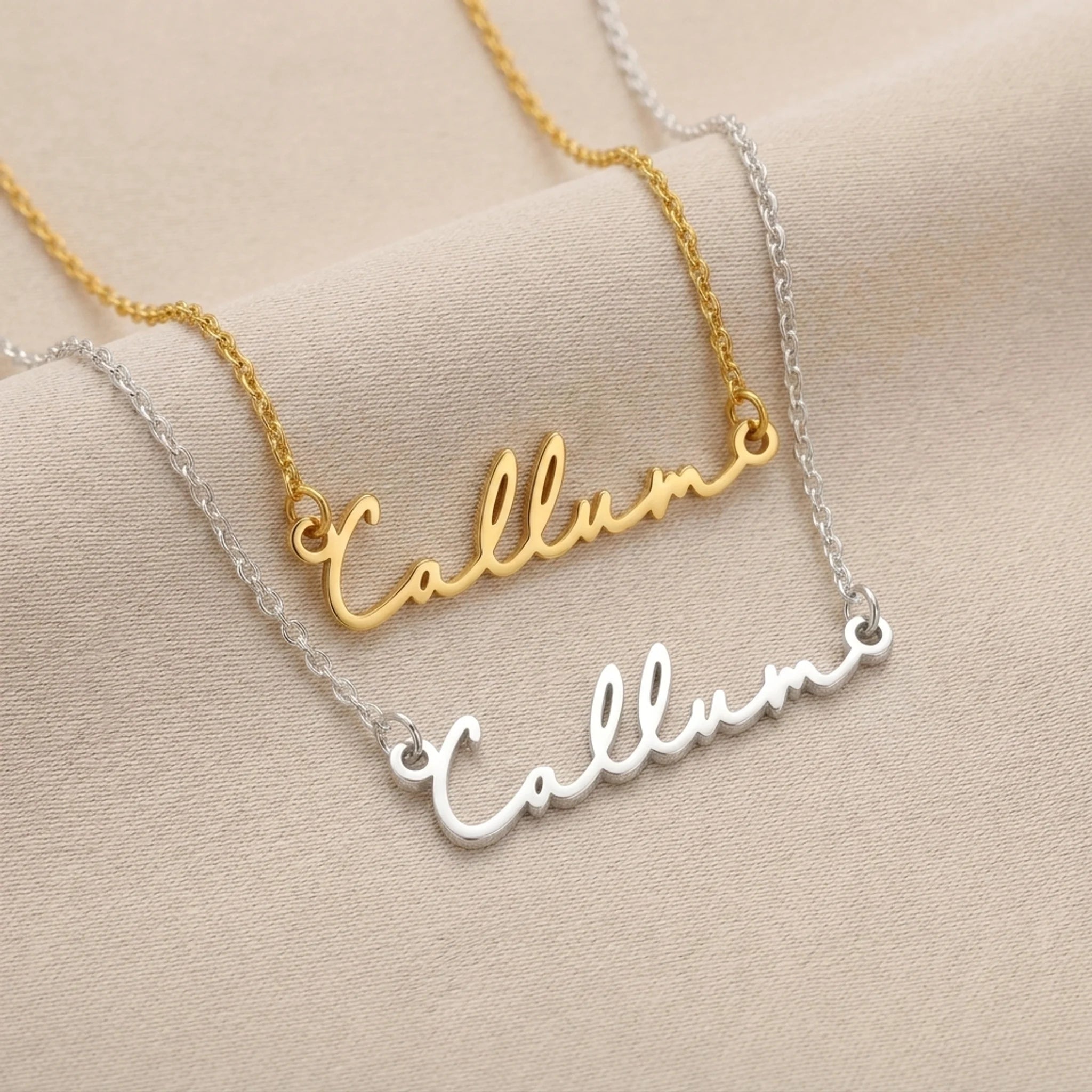Callum Name Necklace | 18ct Gold, Silver & Vermeil | Ready to Ship