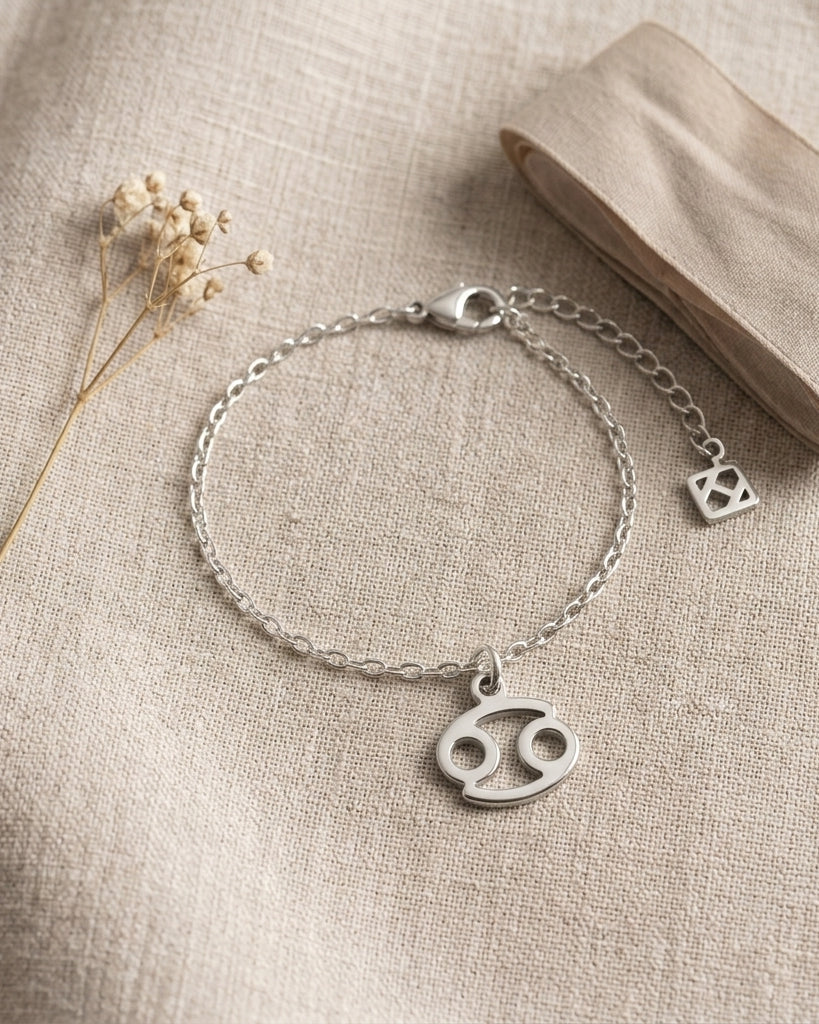 Cancer Zodiac Bracelet | Star Sign Charm, Gold & Silver