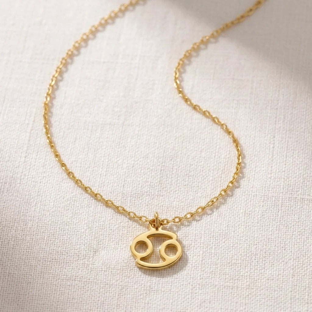 Cancer Zodiac Necklace | Star Sign Pendant, Gold & Silver