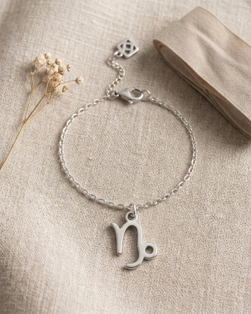 Capricorn Zodiac Bracelet | Star Sign Charm, Gold & Silver