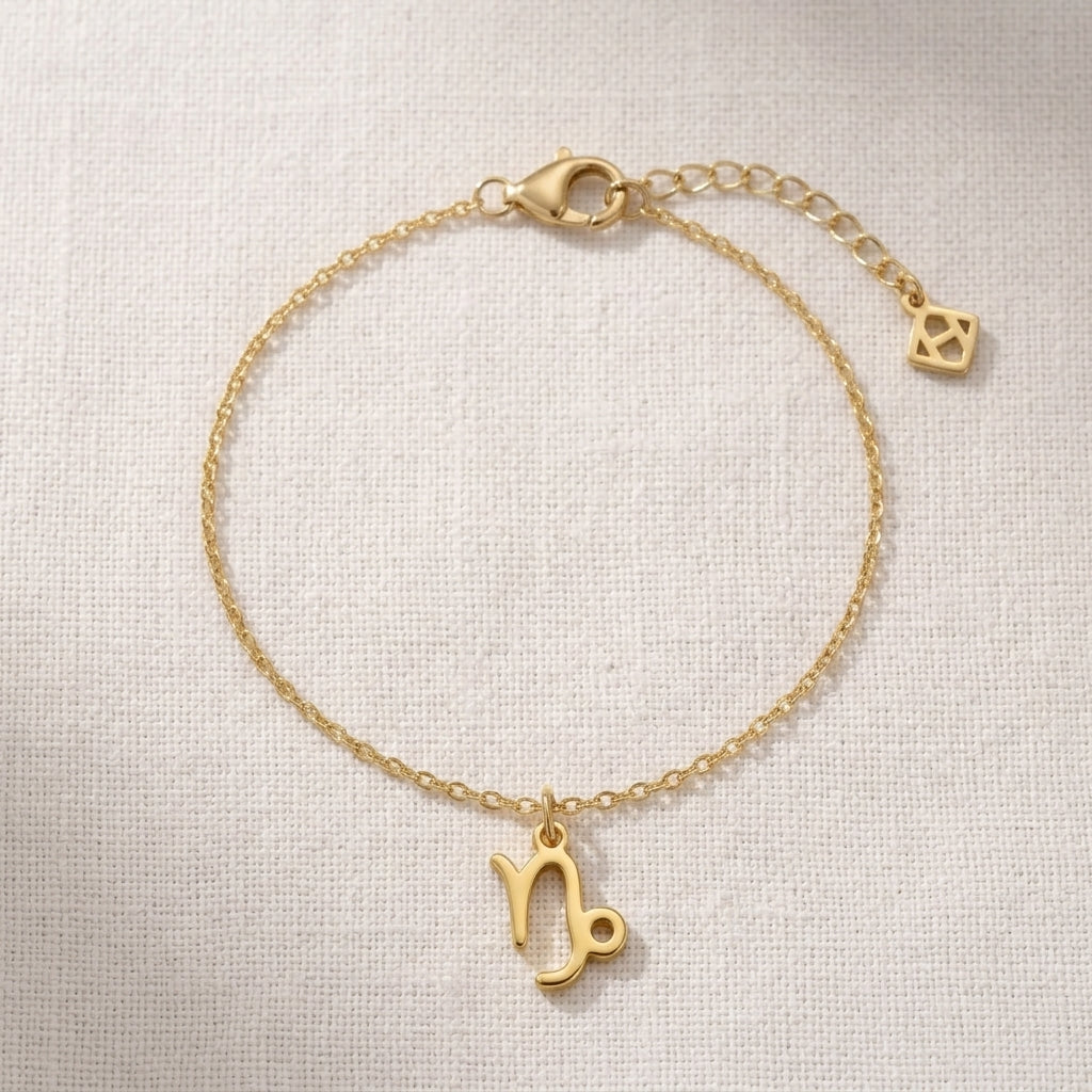 Capricorn Zodiac Bracelet | Star Sign Charm, Gold & Silver