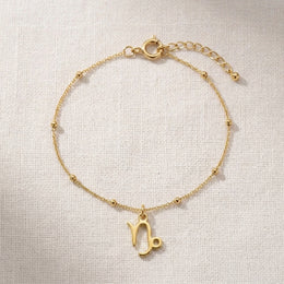 Capricorn Zodiac Bracelet | Star Sign Charm, Gold & Silver