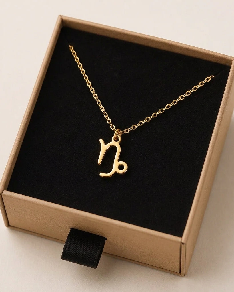 Capricorn Zodiac Necklace | Star Sign Pendant, Gold & Silver