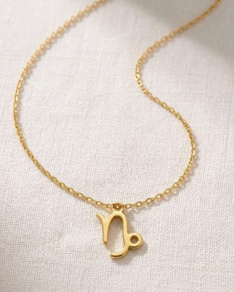 Capricorn Zodiac Necklace | Star Sign Pendant, Gold & Silver
