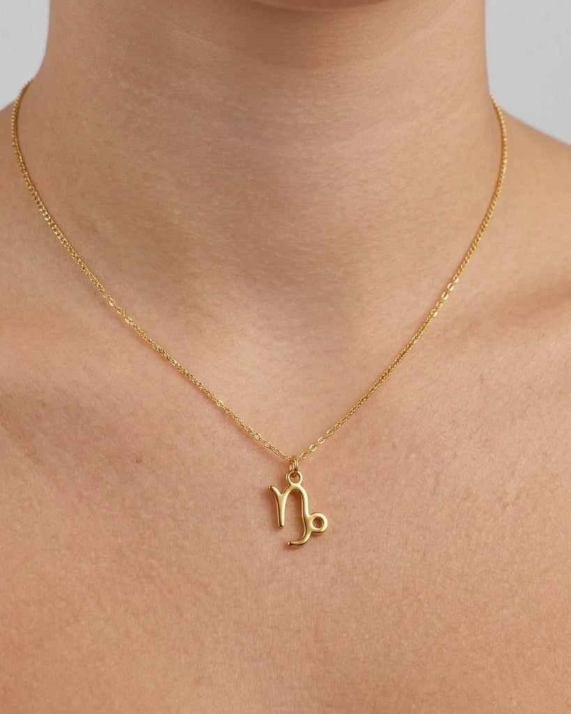 Capricorn Zodiac Necklace | Star Sign Pendant, Gold & Silver