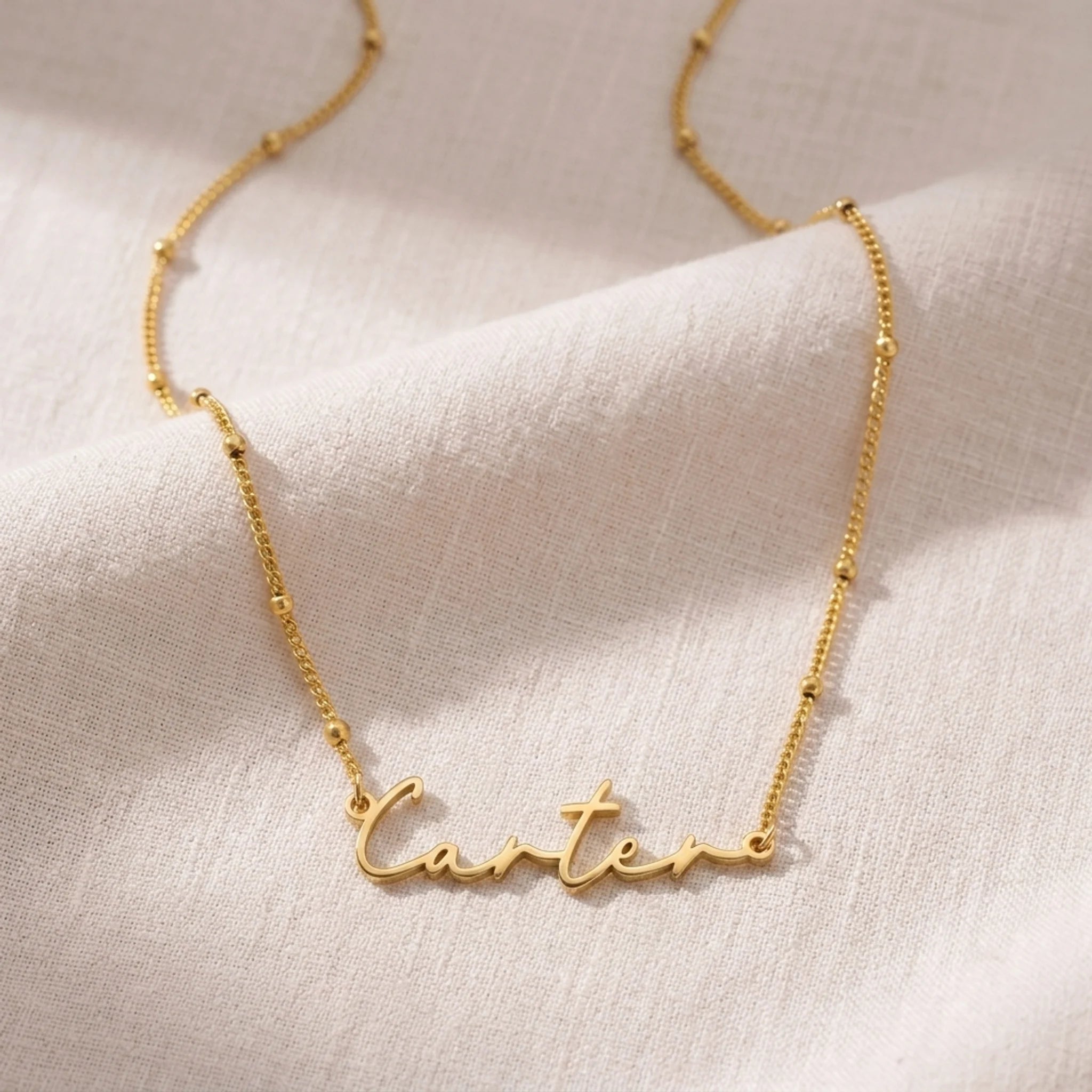 Carter Name Necklace | 18ct Gold, Silver & Vermeil | Ready to Ship