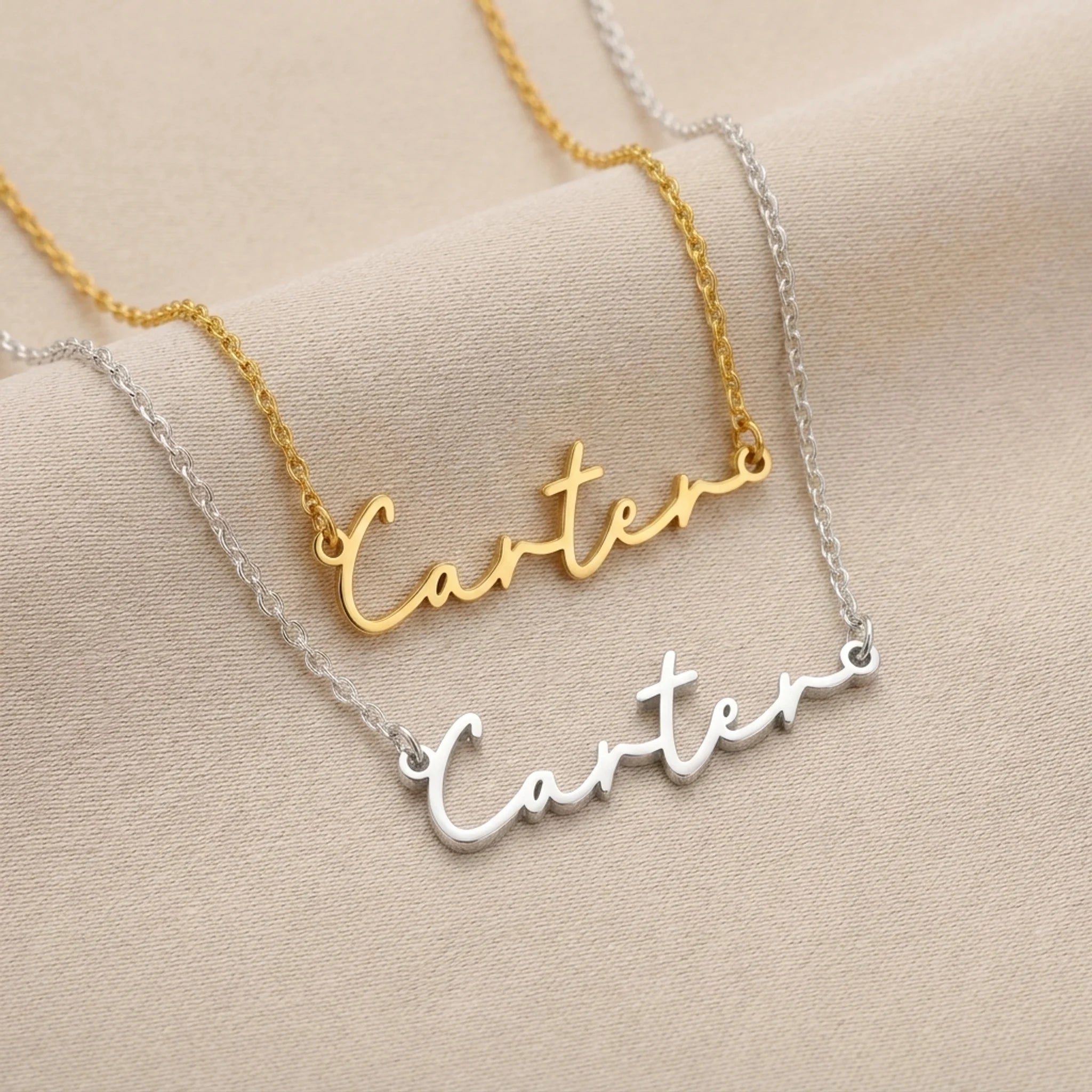 Carter Name Necklace | 18ct Gold, Silver & Vermeil | Ready to Ship