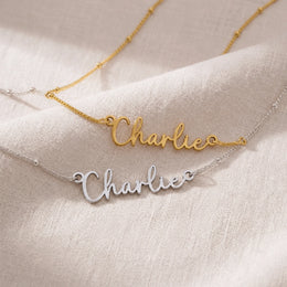 Charlie Name Necklace | 18ct Gold, Silver & Vermeil | Ready to Ship